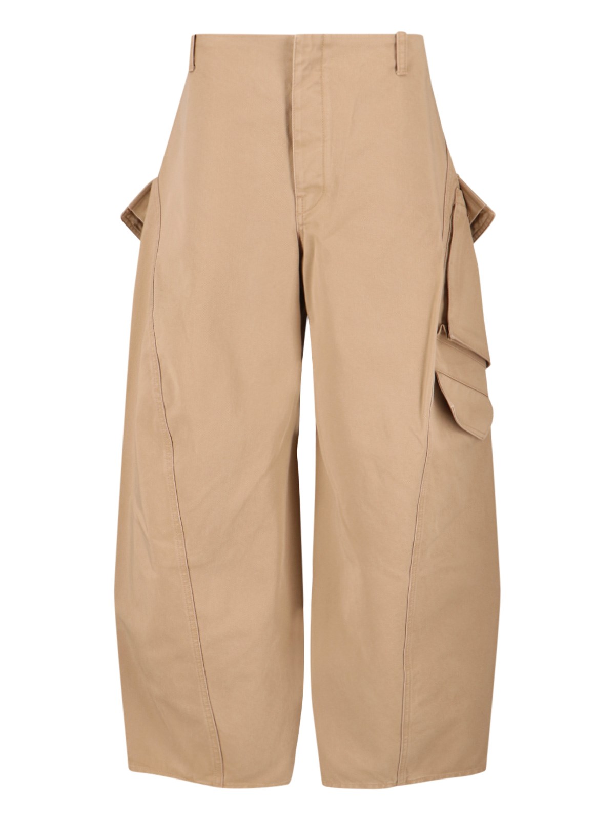 Alaïa Rounded Cargo Pants In Sand