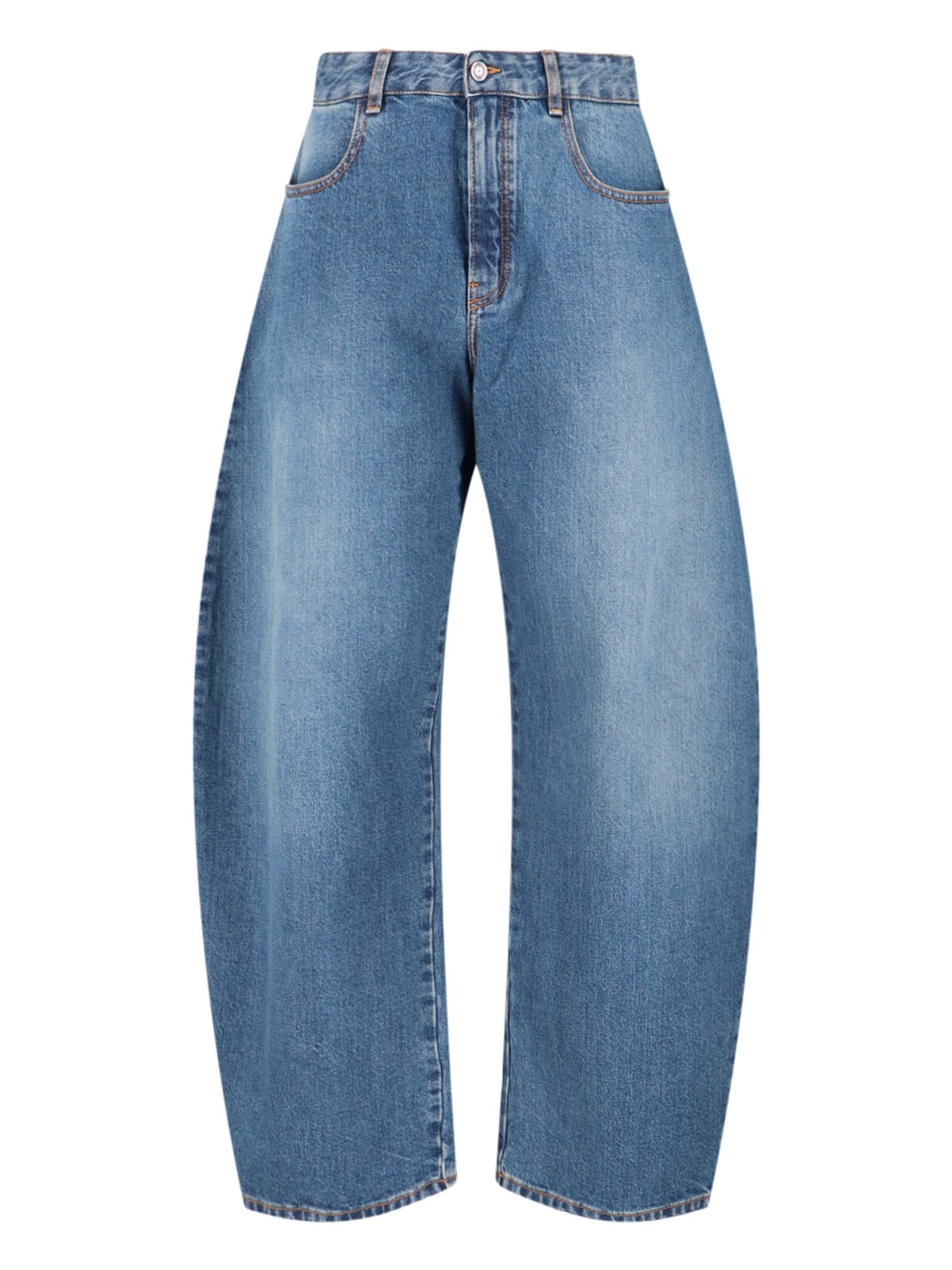 Alaïa Rounded Jeans In Blue