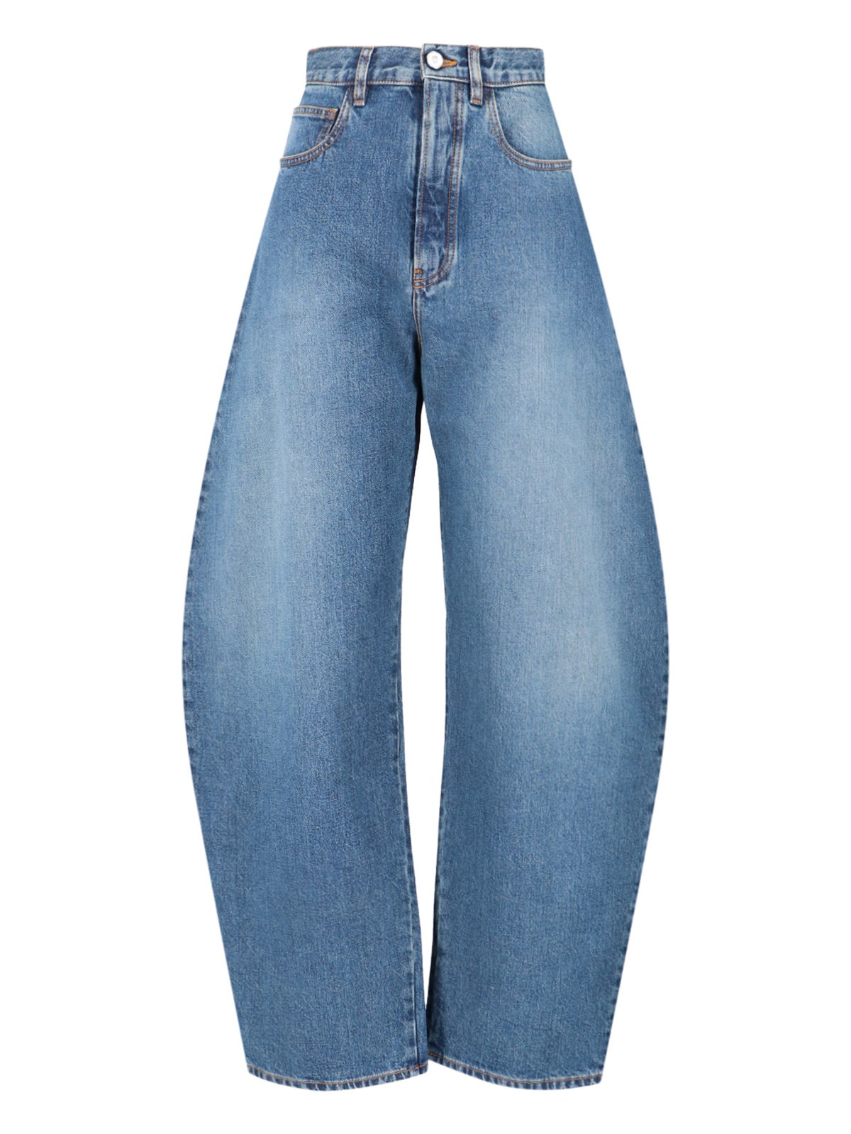 Alaïa Rounded Jeans In Blue