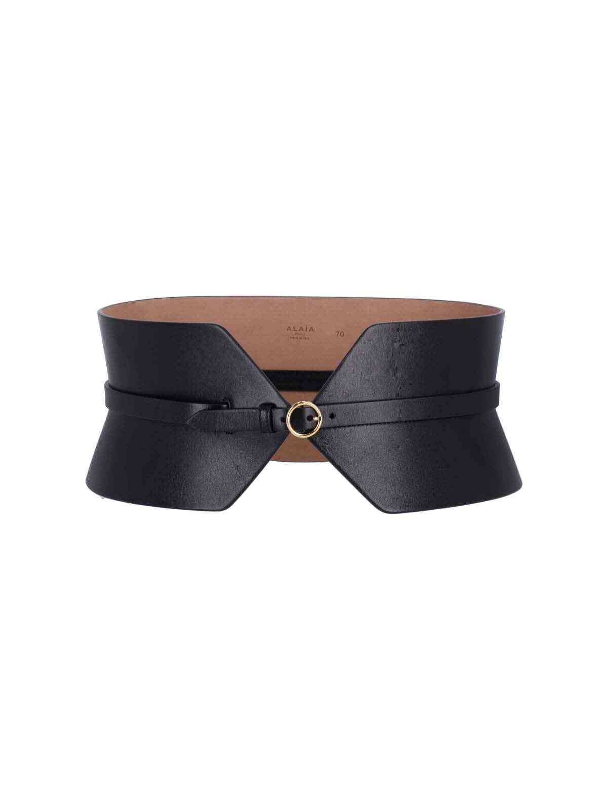 Alaïa Double Bustier Belt In Calfskin In Black
