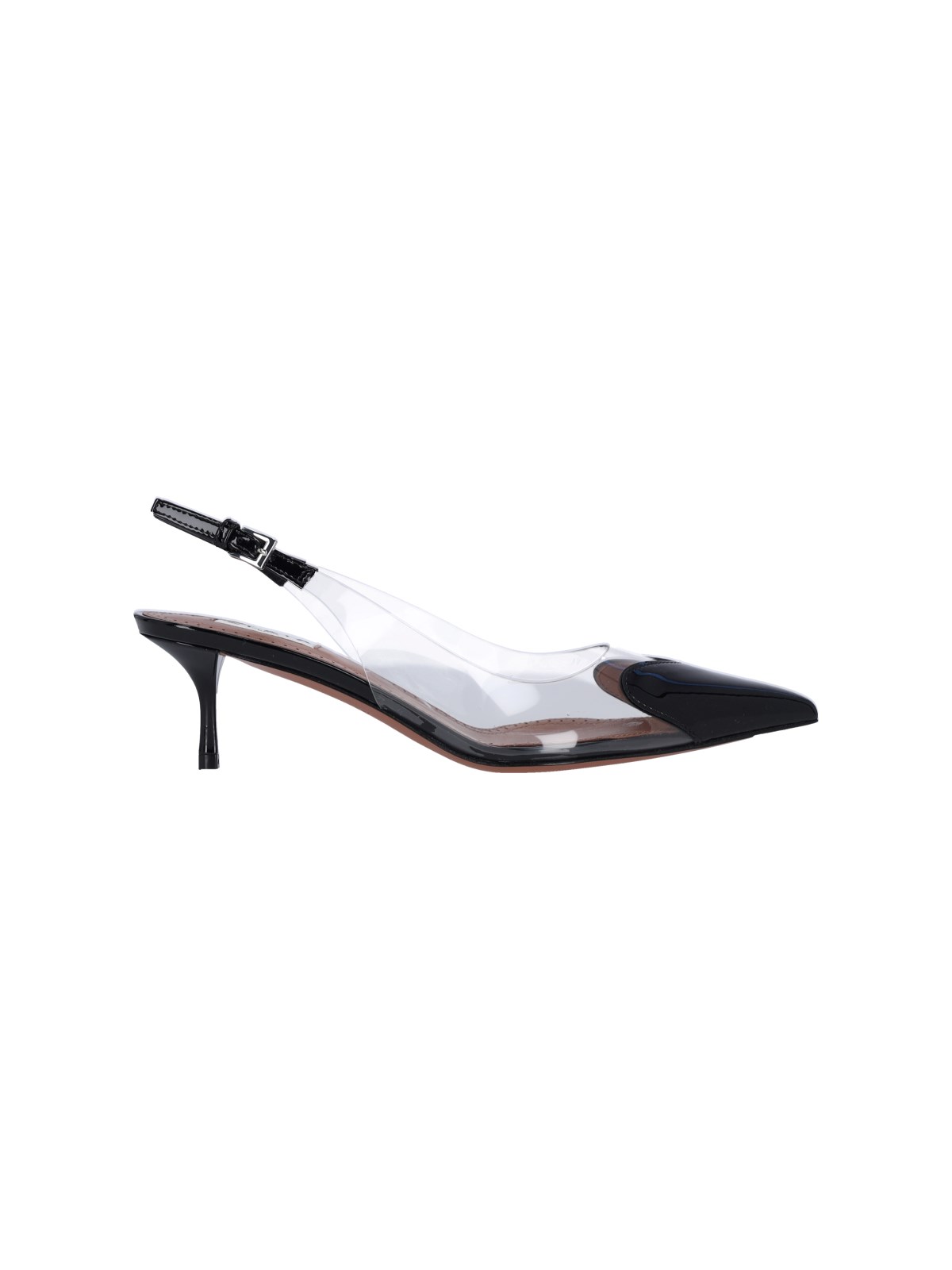 Alaïa Womens Coeur 55 Heart-shape Patent-leather Heeled Slingback Pumps Dark G In Black