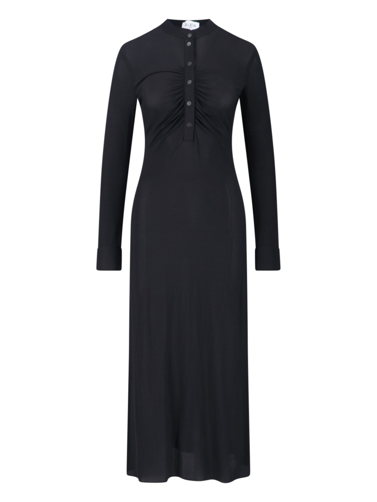 Alaïa Maxi Dress With Ruffles In Black