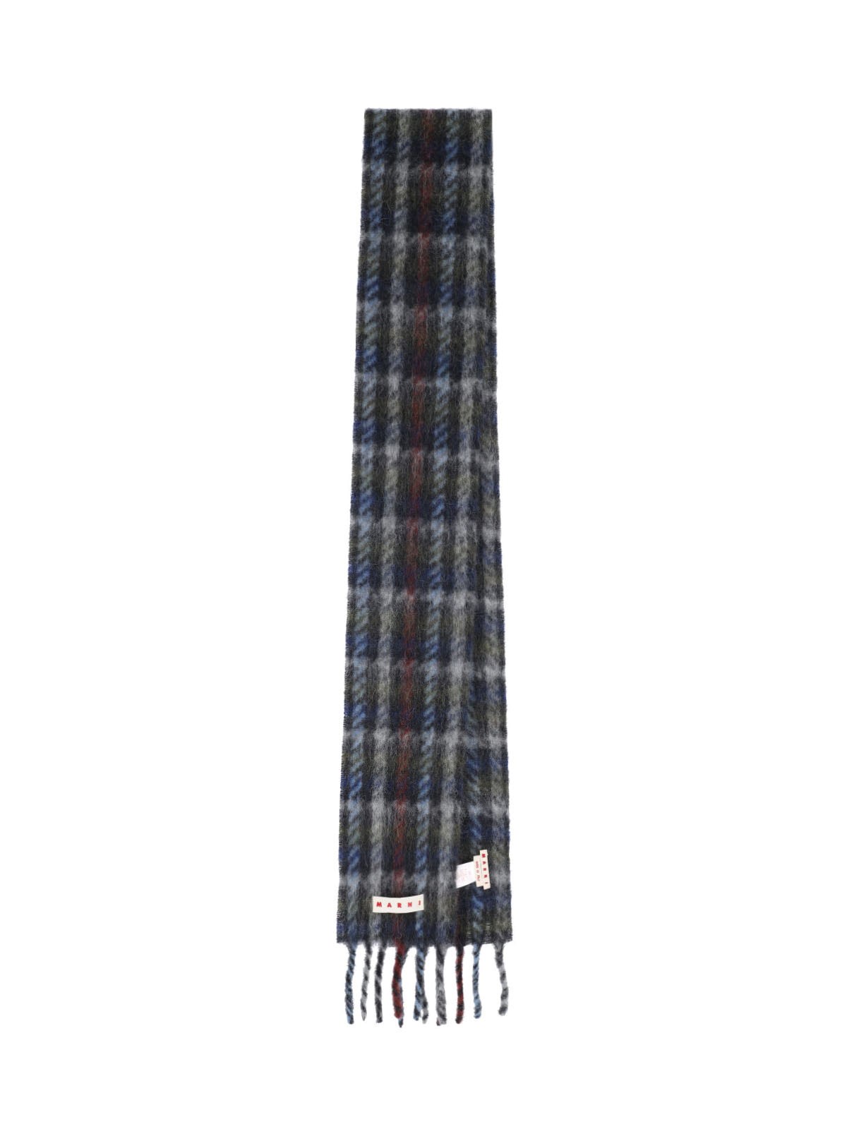 Marni Soft Fringed Scarf Multicolored Pattern In Black
