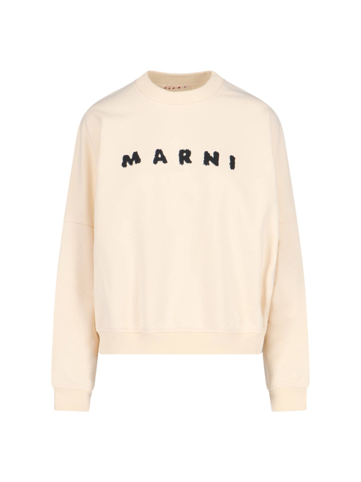 Marni Ivory Sweatshirt With Textured Lettering