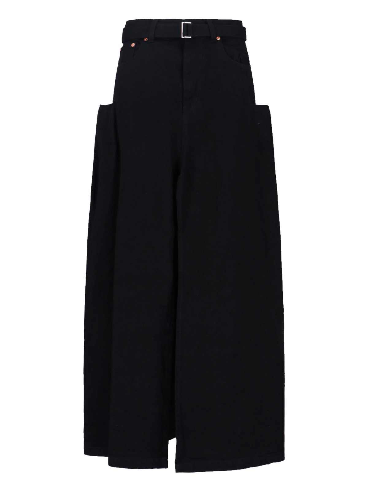 Sacai Maxi Denim Skirt In Black
