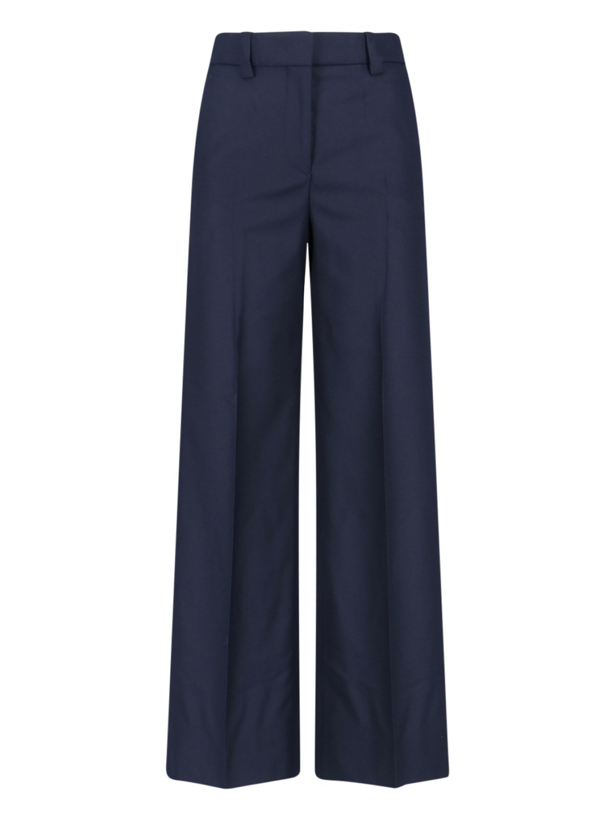 Incotex Wide Leg Trousers Button Detail In Blue