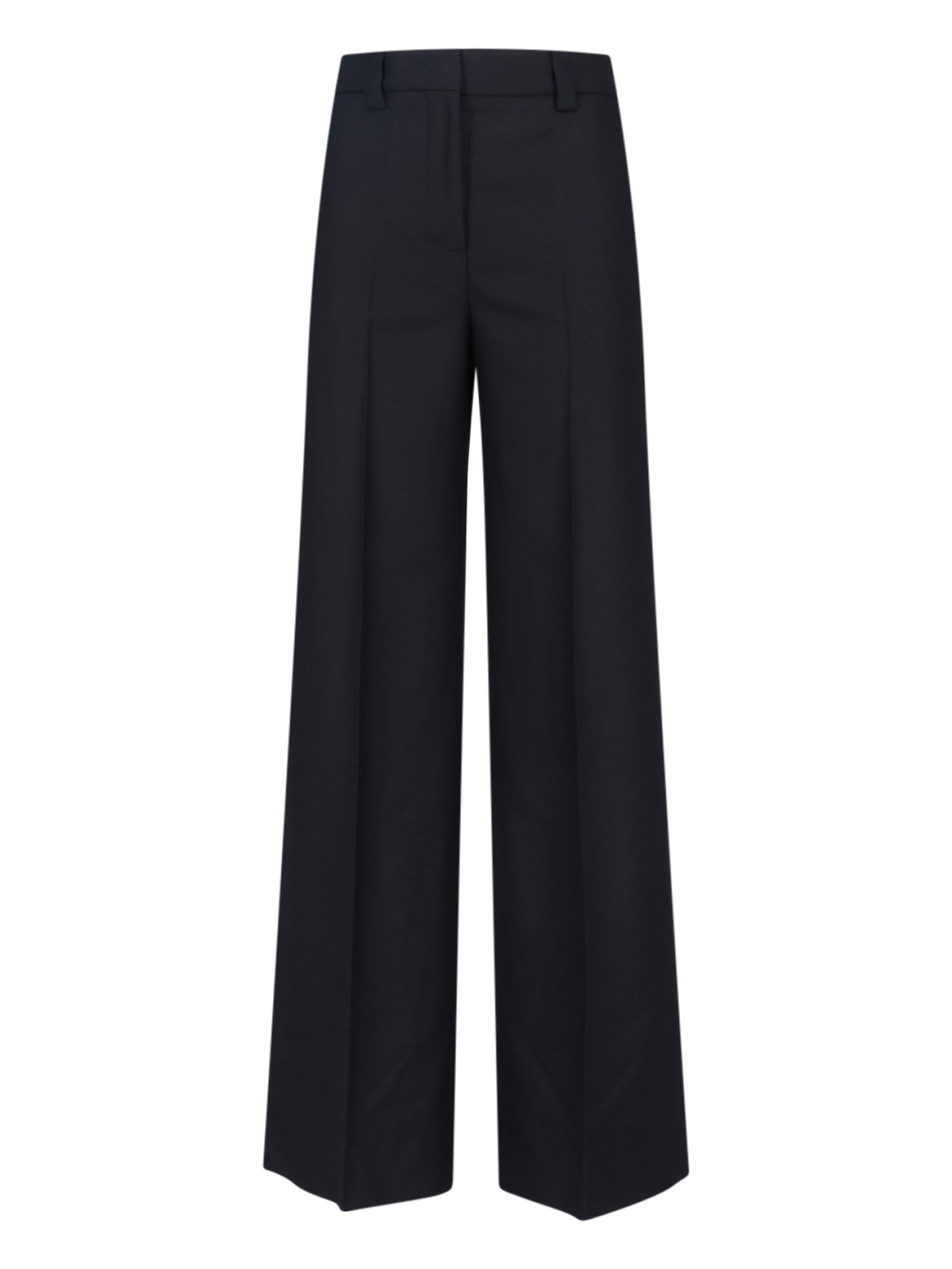 Incotex Wide Leg Trousers Button Detail In Black