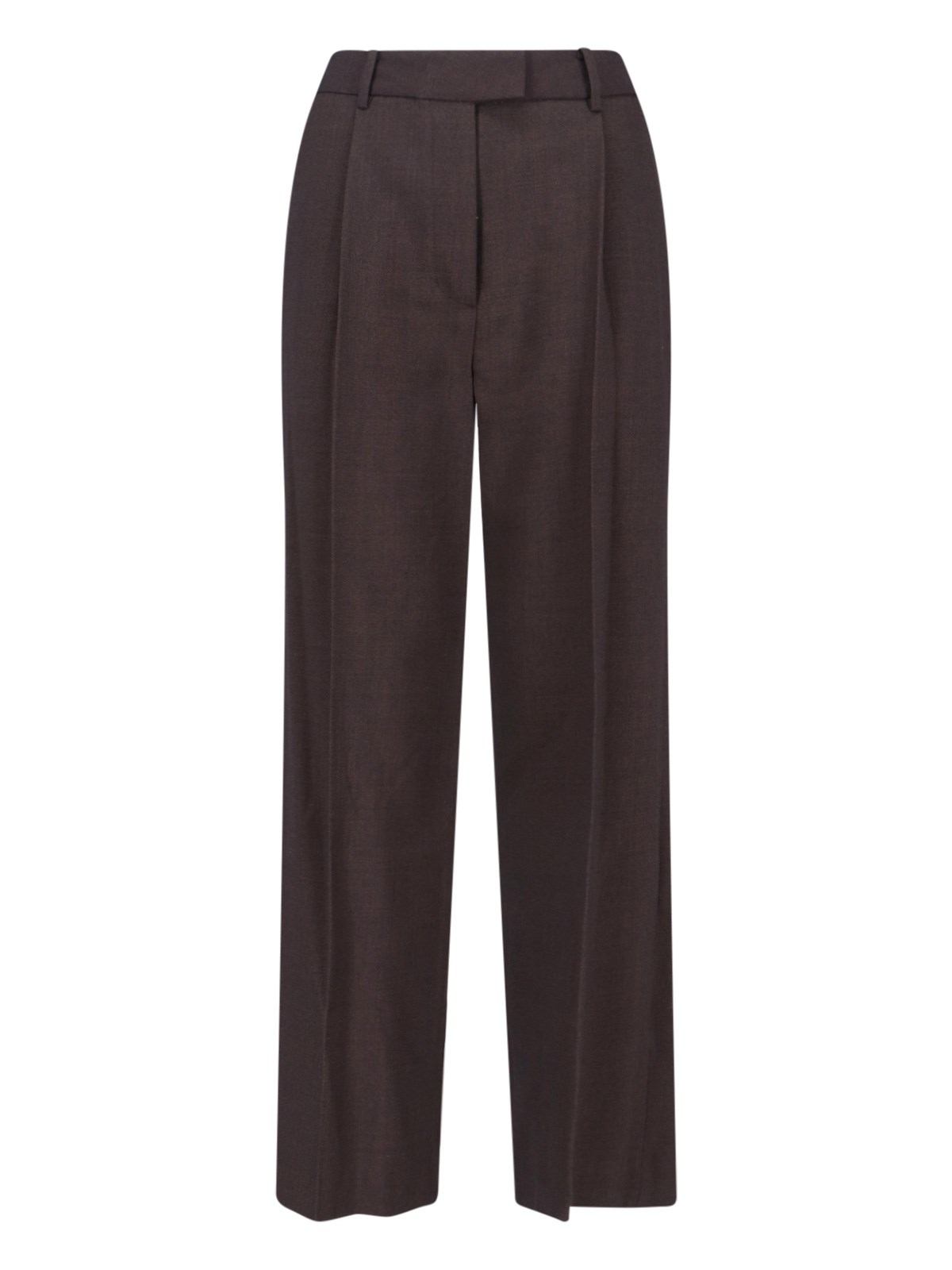 Low Classic Cotton Blend Pants In Brown