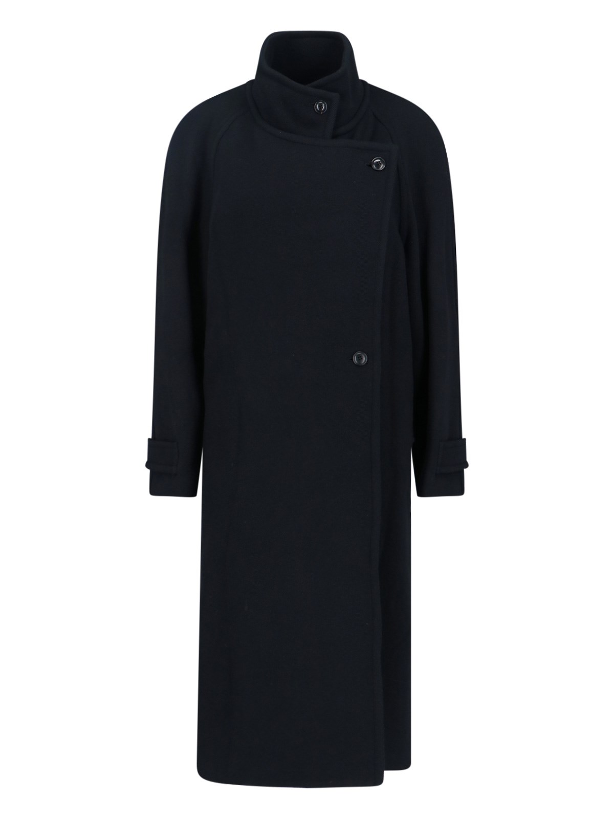 Low Classic Wool Twill Coat In Black
