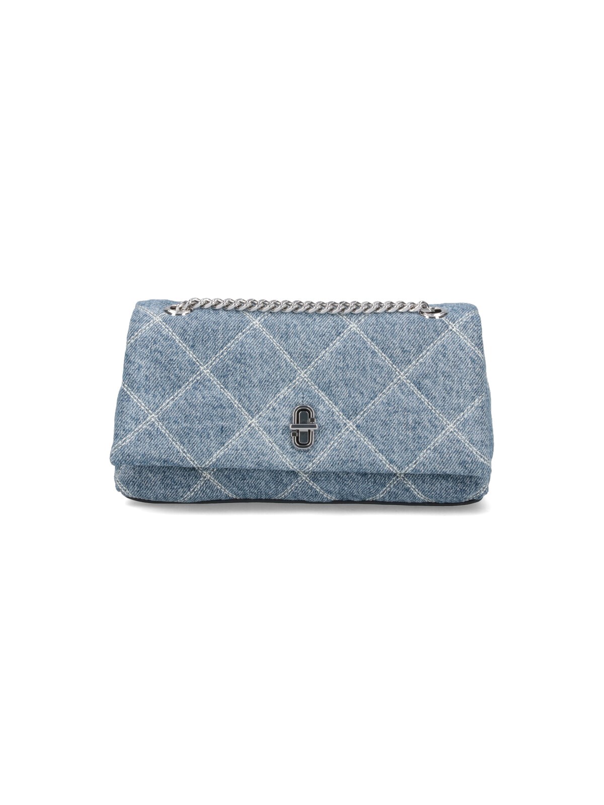 Marc Jacobs 'the Quilted Dual Chain' Denim Crossbody Bag