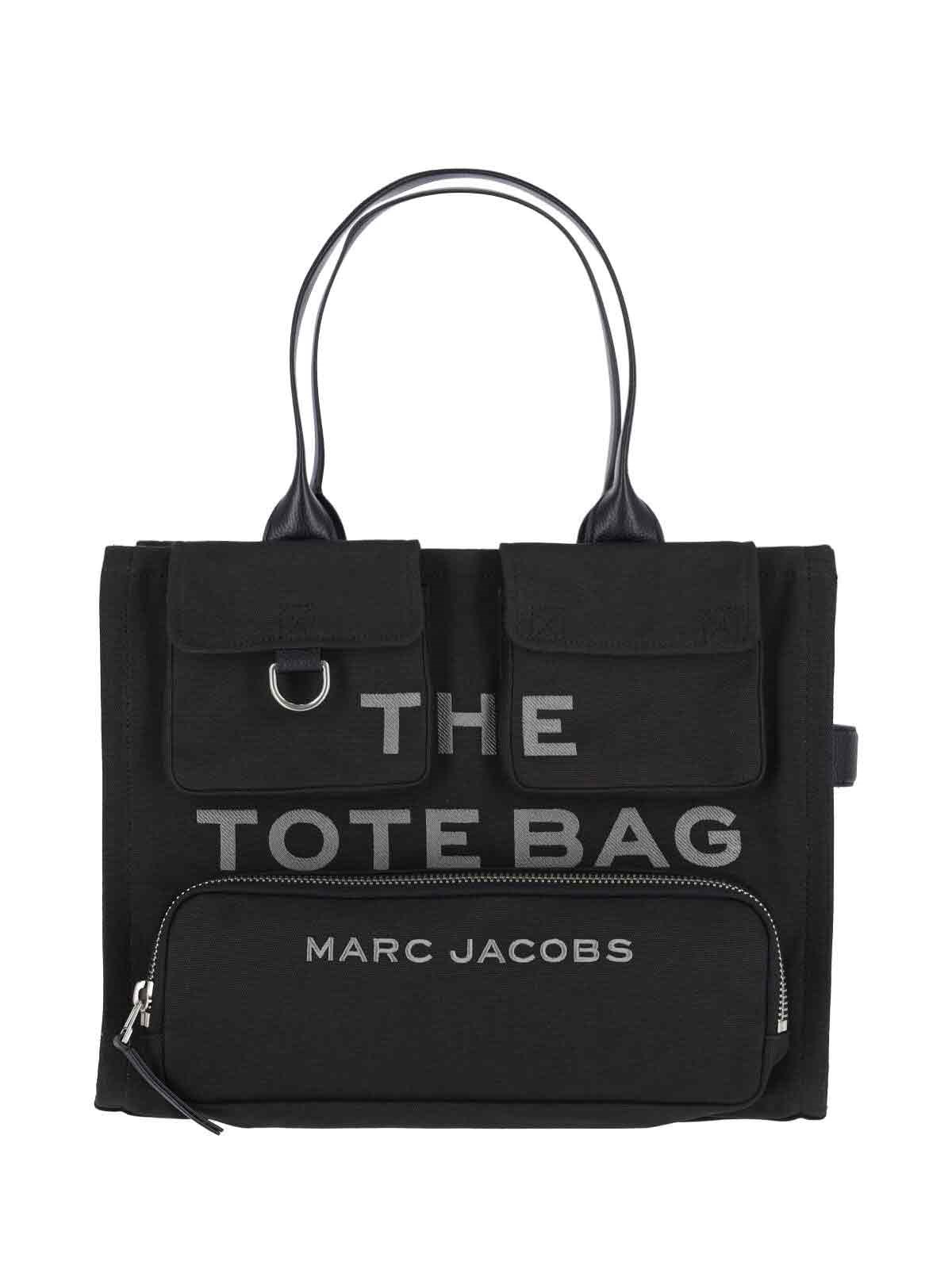 Marc Jacobs The Cargo Canvas Large Tote Bag In Black In Black