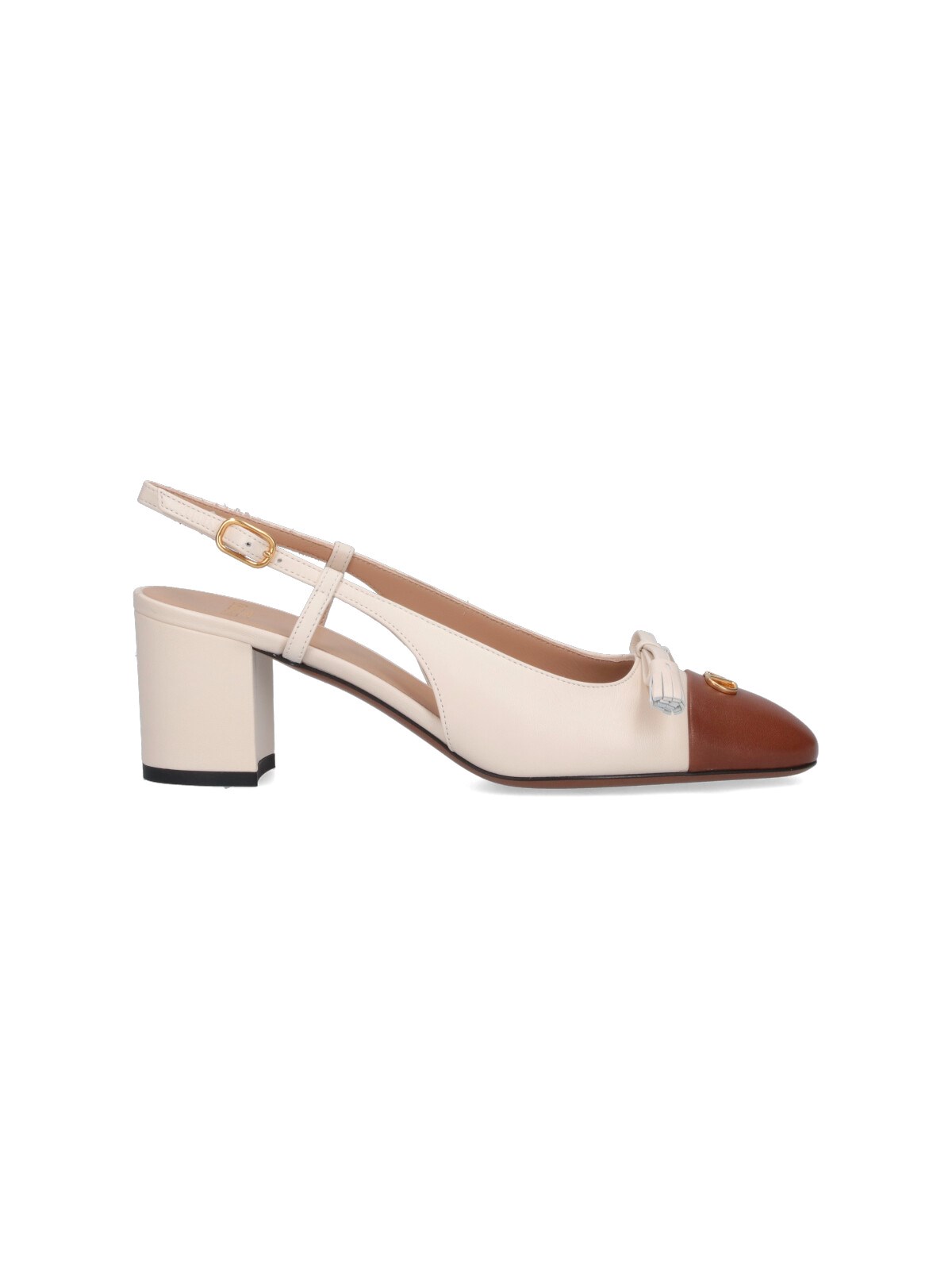 Valentino Leather Valet Du Roi Slingback Heels 60 In Nude