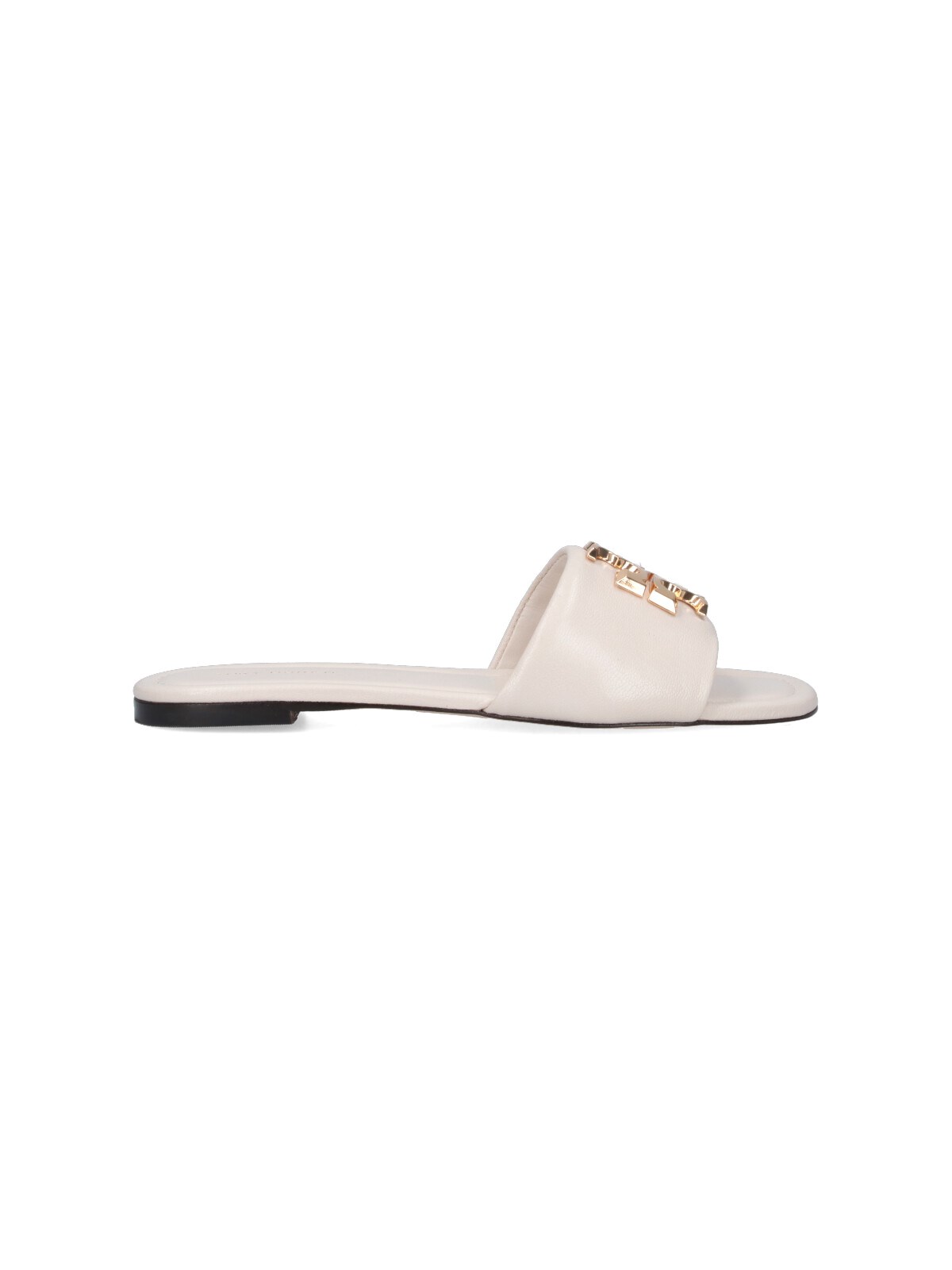 Tory Burch Eleanor Leather Flat Slides In Pink