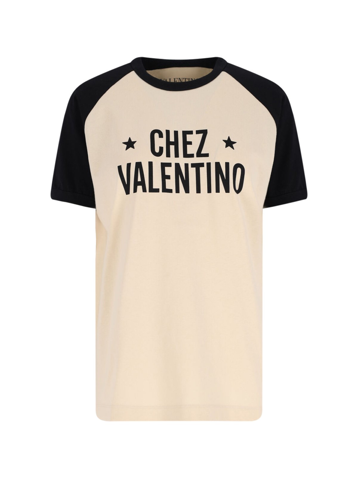 Valentino Sleeve Contrast Graphic Print Crew Neck