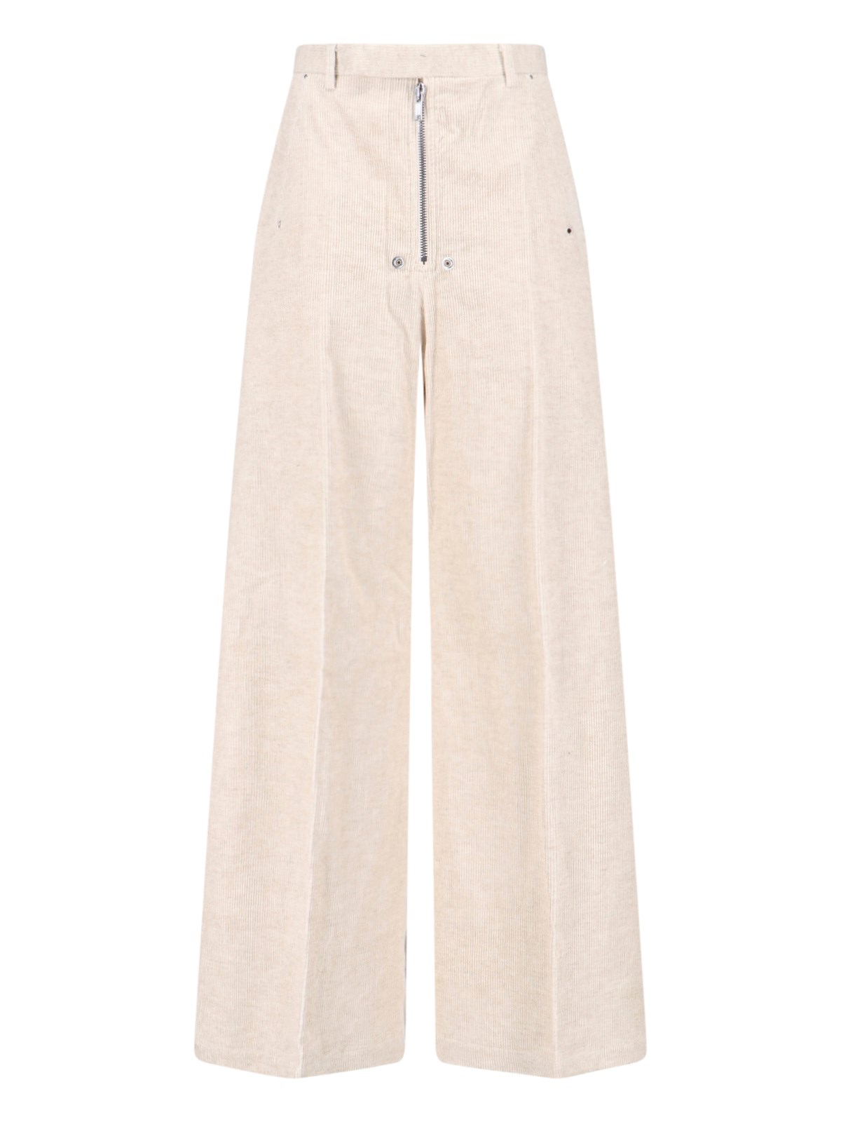 Rick Owens Trousers Wide-leg Button Detail In White