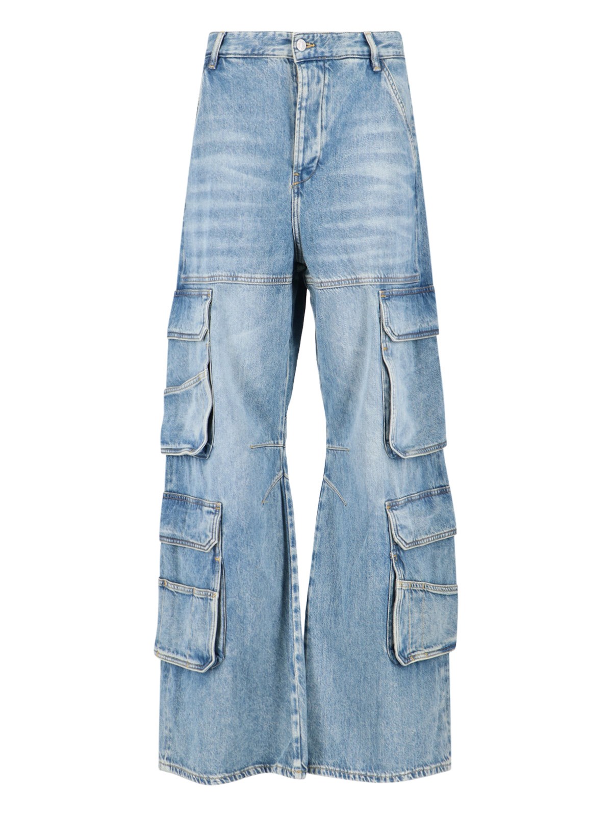 Diesel Utility Cargo Jeans Multiple Pockets In Blue