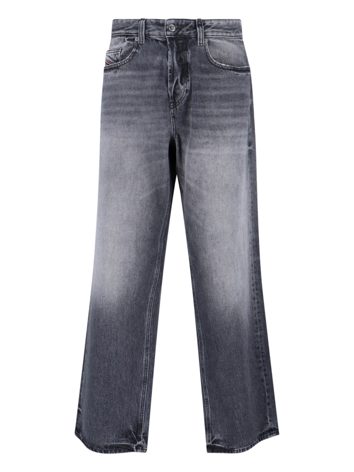 Diesel 2001 D-macro Wide-leg Grey Jeans In Gray
