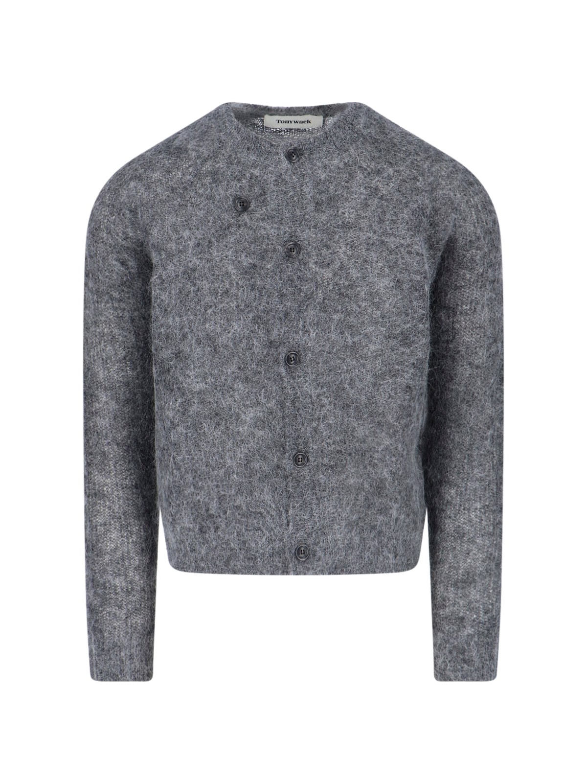 Tonywack Soft Textured Long Sleeve Crew Sweater In Gray