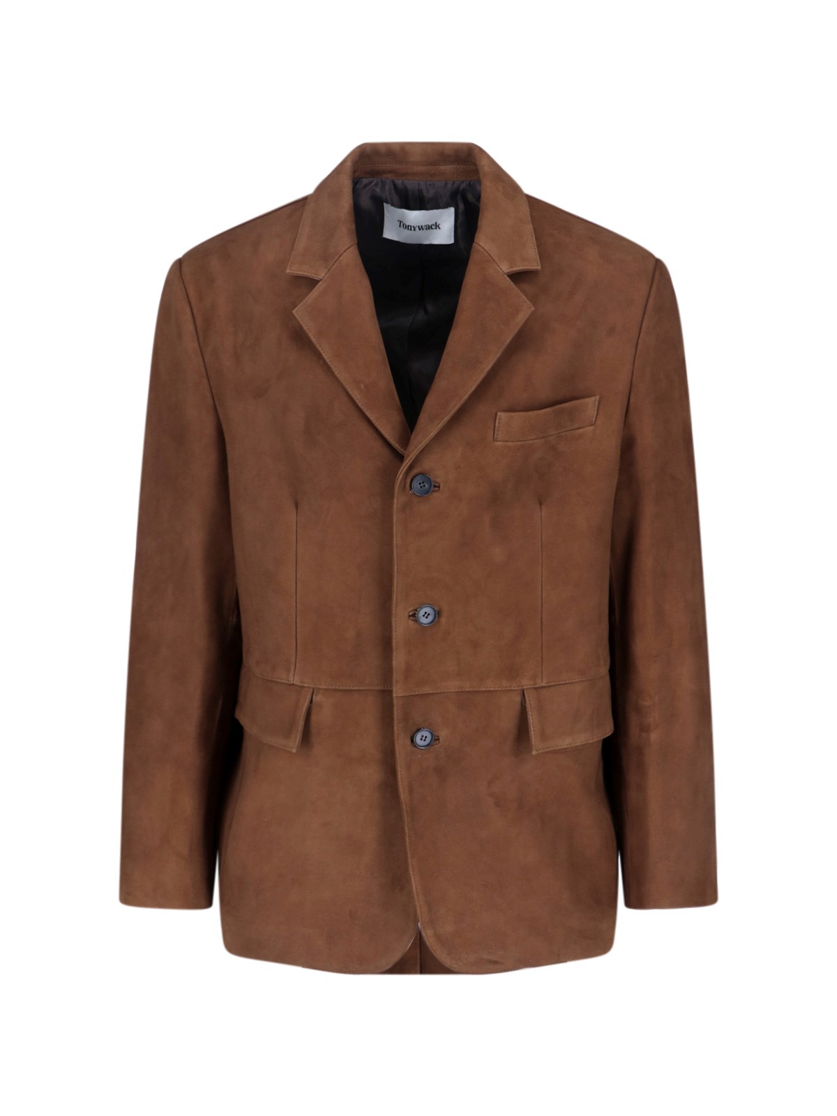 Tonywack Contemporary Jacket With Notched Lapel And Pockets In Brown
