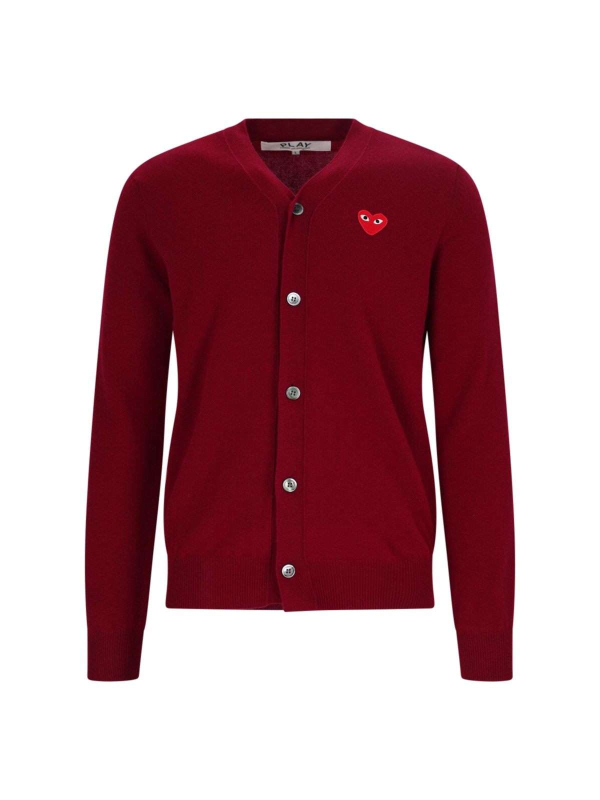 Comme Des Garçons Play Logo Cardigan In Red