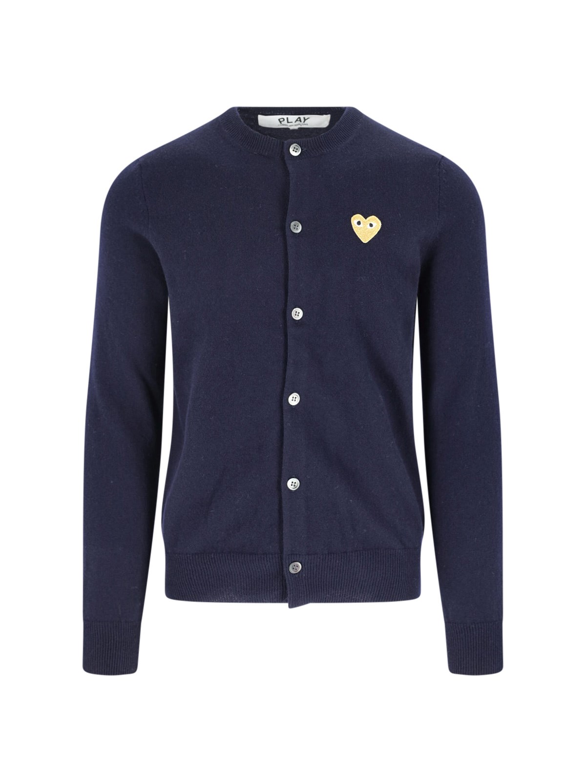 Comme Des Garçons Play Logo Cardigan In Blue