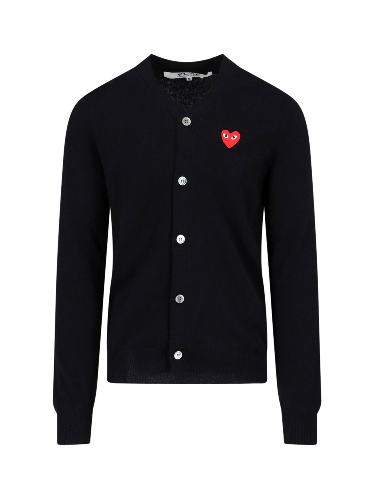 Comme Des Garçons Play Logo Cardigan In Blue
