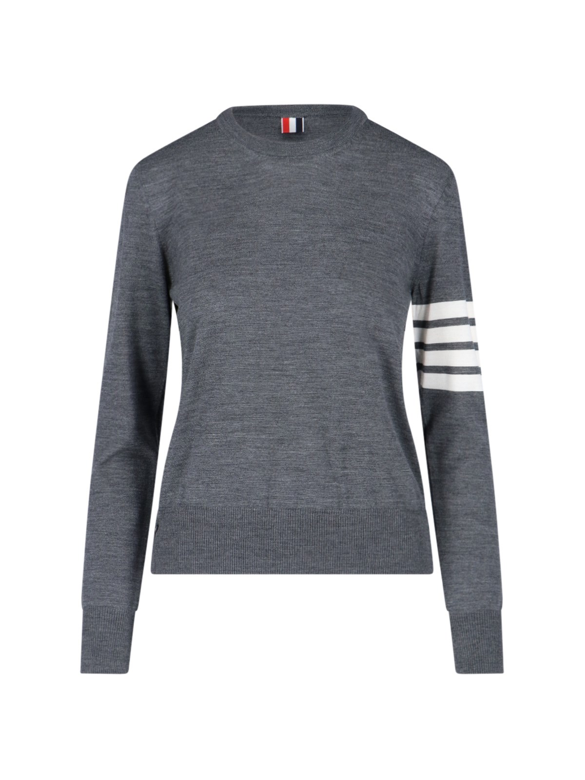 Thom Browne 4-bar Stripe Wool Sweater In Gray
