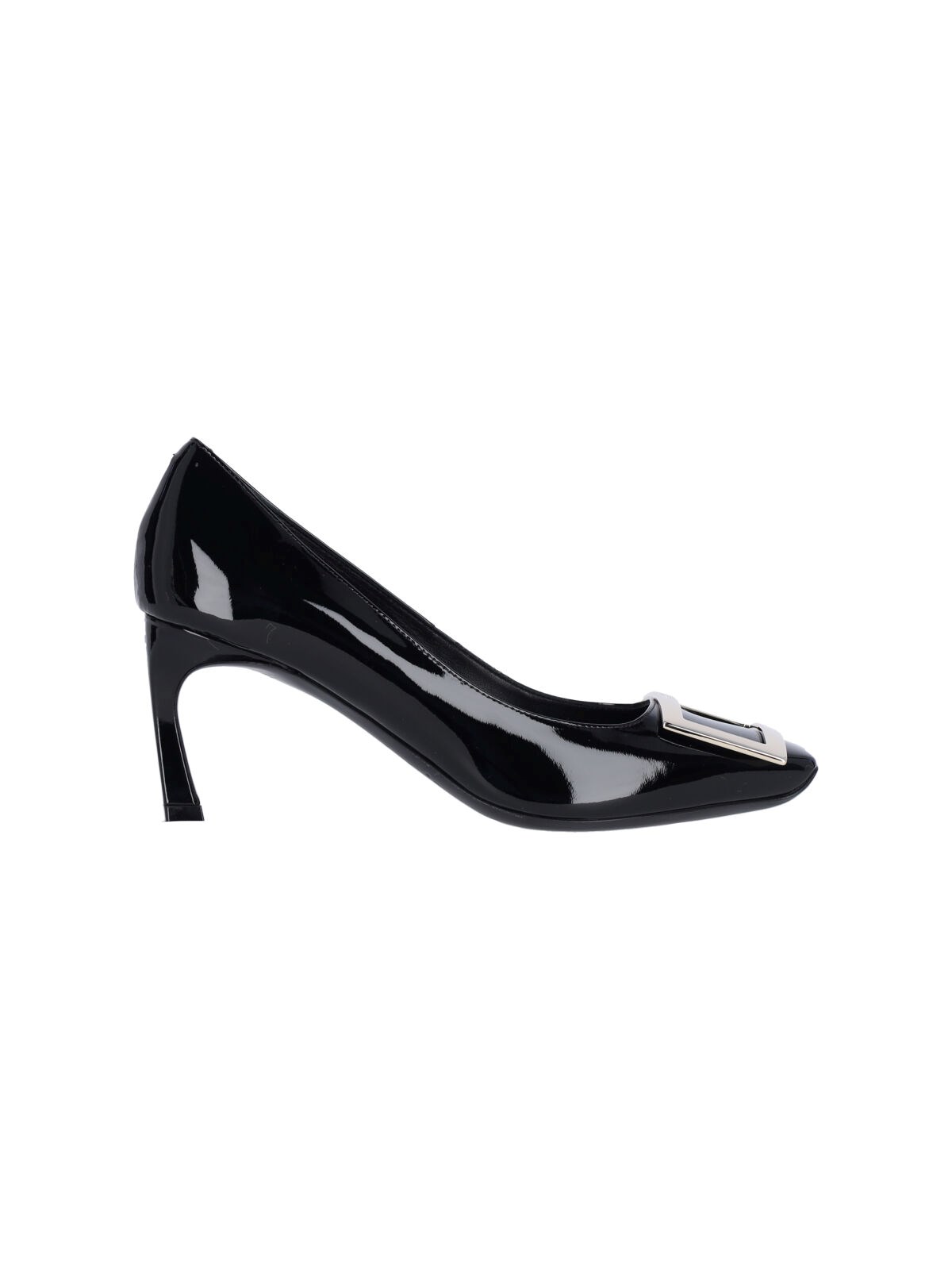 Roger Vivier Belle Vivier T.70 Black Calfskin Pumps With Metal Buckle