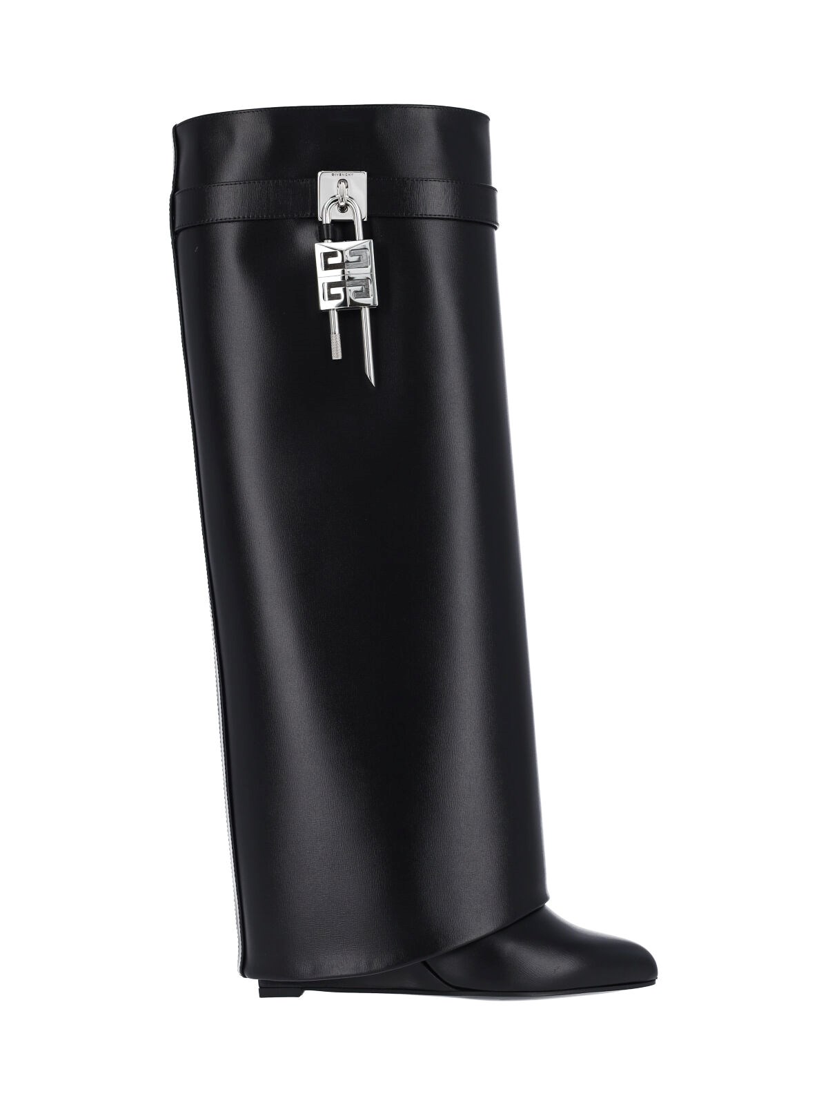 Givenchy Black Leather Shark Lock Boot Women In Black