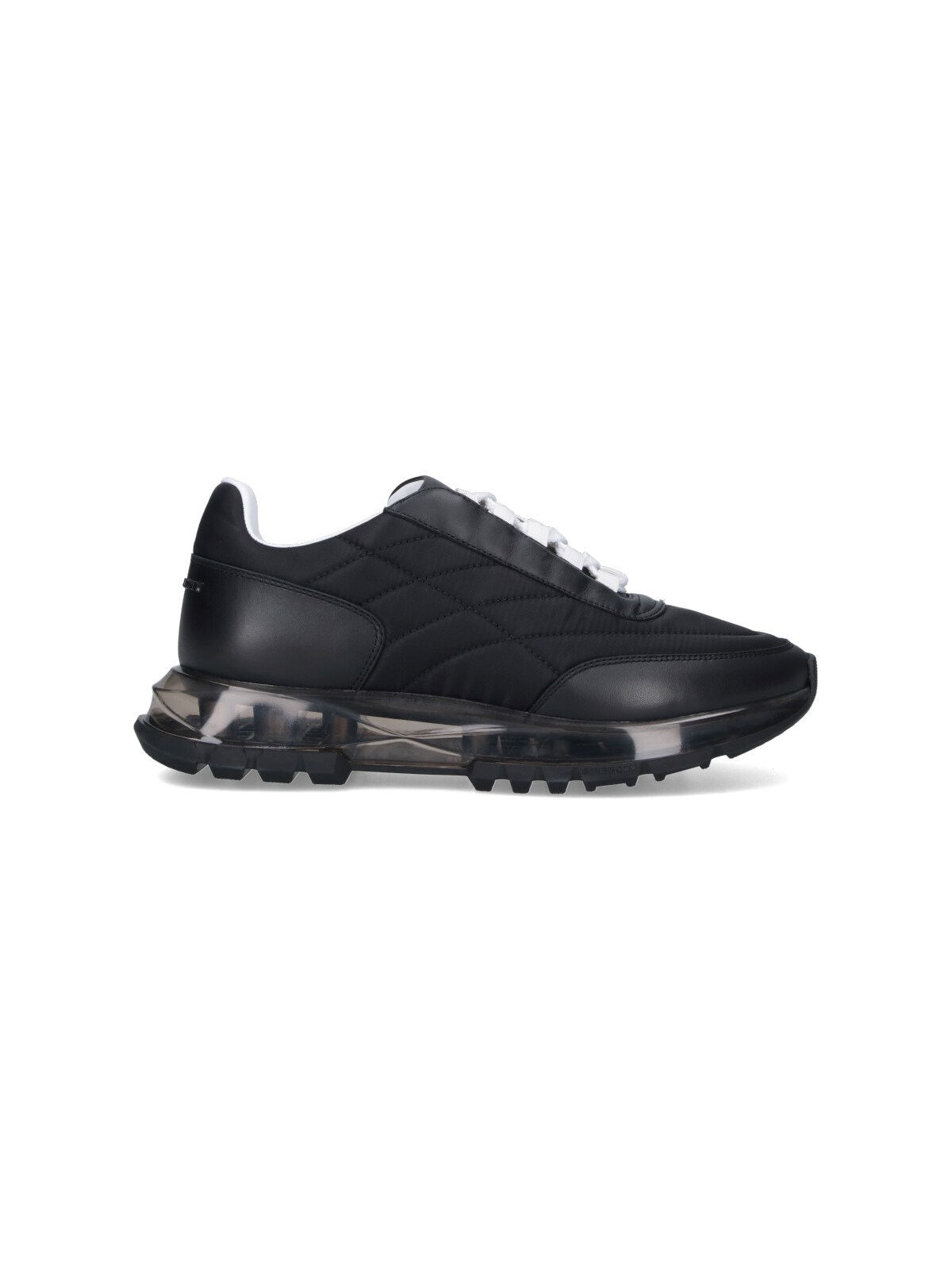 Givenchy Quilted Black Sneakers With Translucent Sole And Contrasting Laces In Black