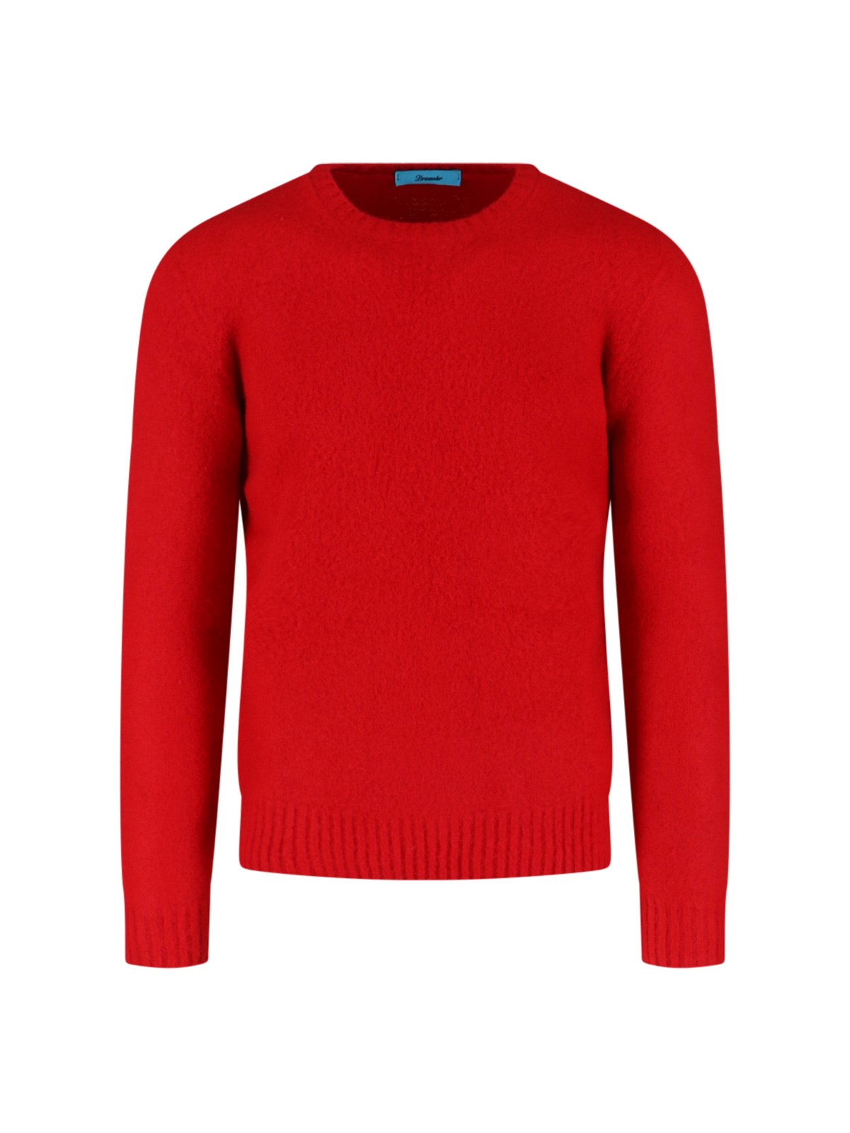 Drumohr Timeless Crewneck Sweater With Ribbed Details In Red
