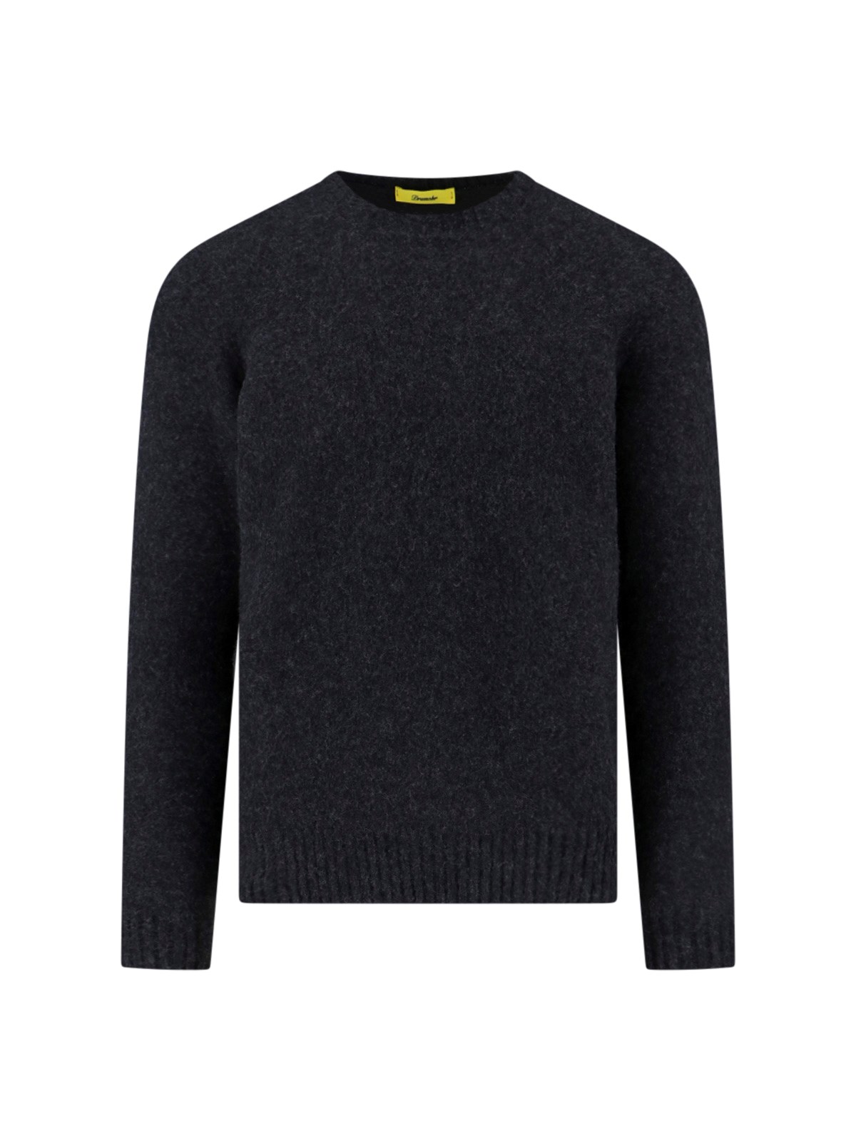 Drumohr Grey Crew-neck Sweater In Cashmere In Black