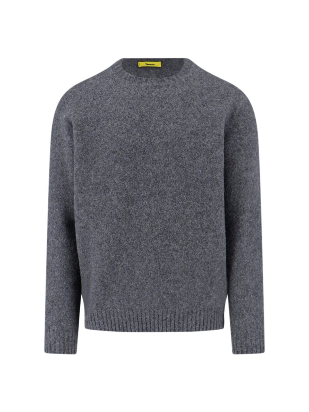 Drumohr Soft Textured Crewneck Sweater With Ribbed Cuffs In Gray