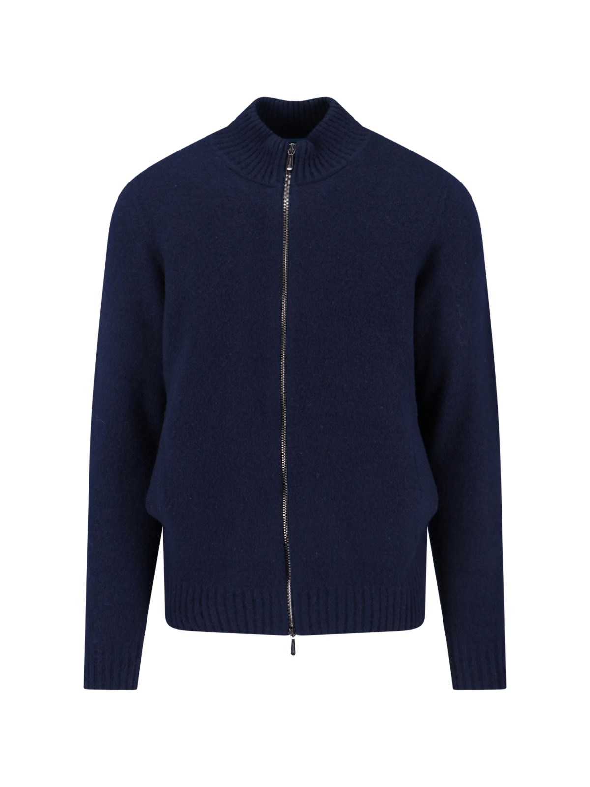 Drumohr Ribbed Crewneck Sweater Fitted Shape In Blue
