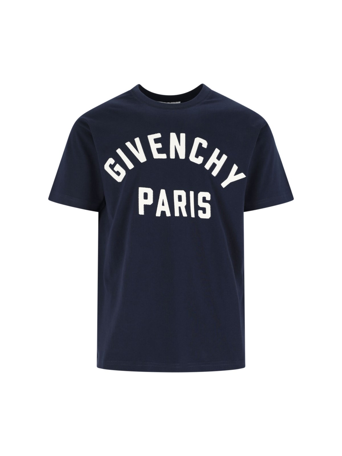 Givenchy Navy Short-sleeved T-shirt With Logo In Blue