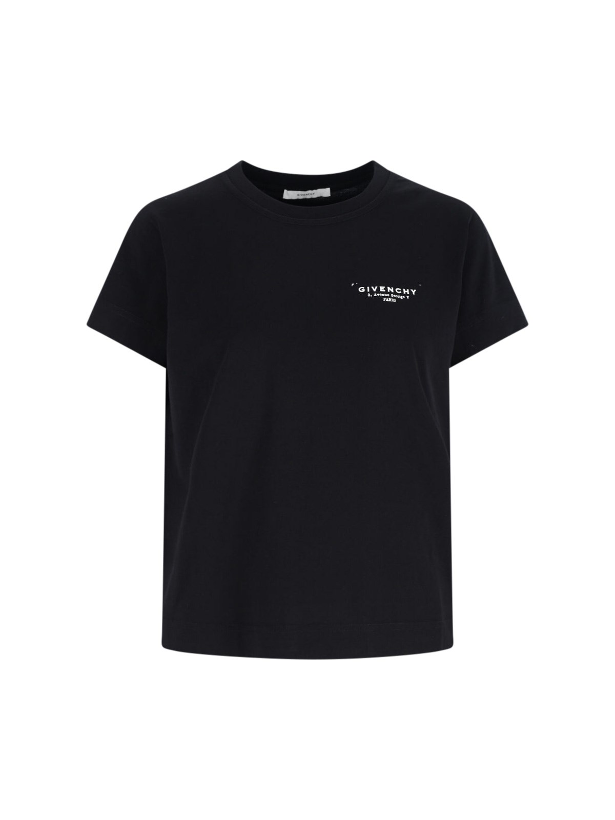 Givenchy Black Cotton Jersey Crewneck T-shirt In Multi