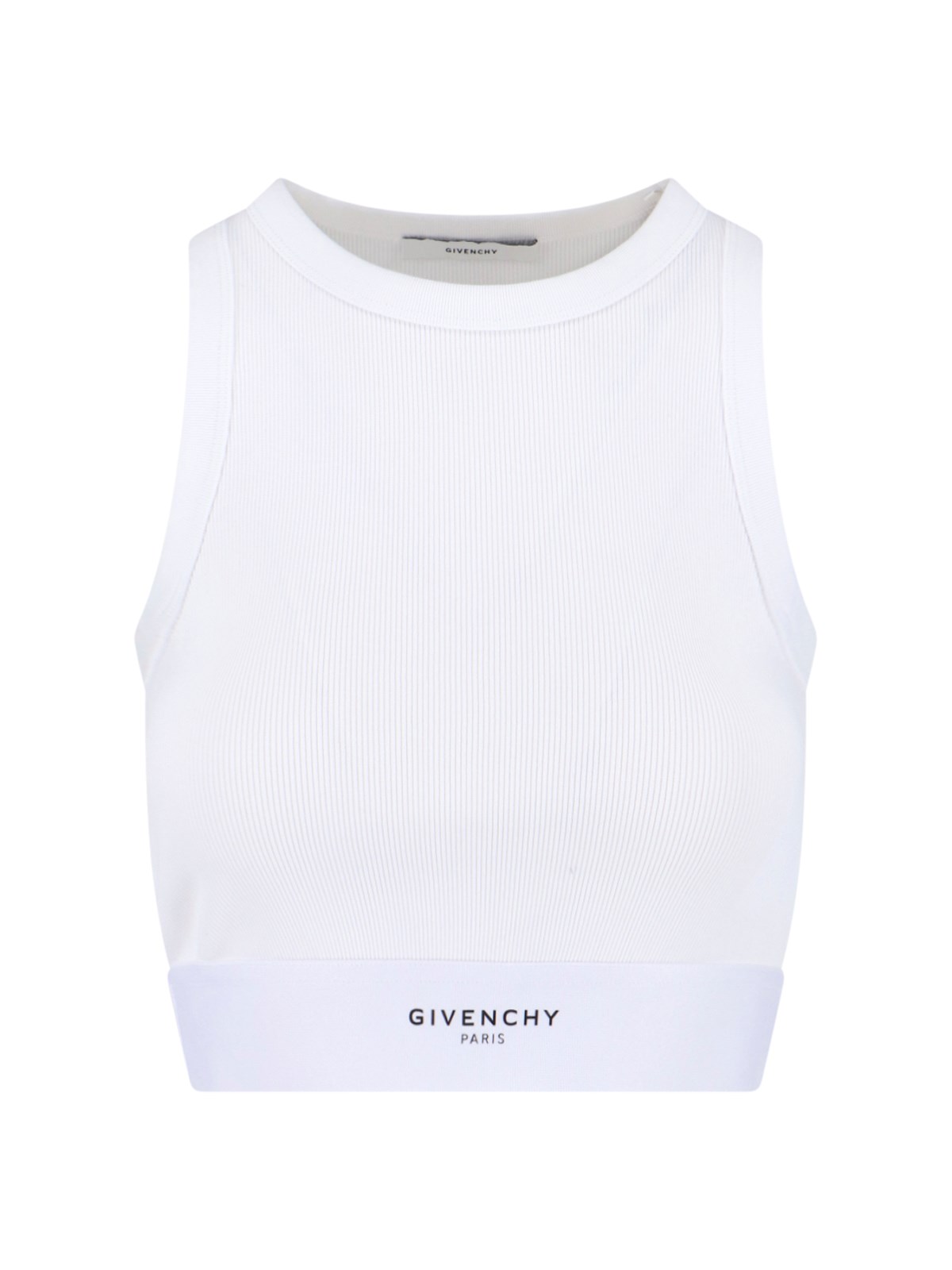 Givenchy Cropped Tank Top In Cotton With Band Clothing In White