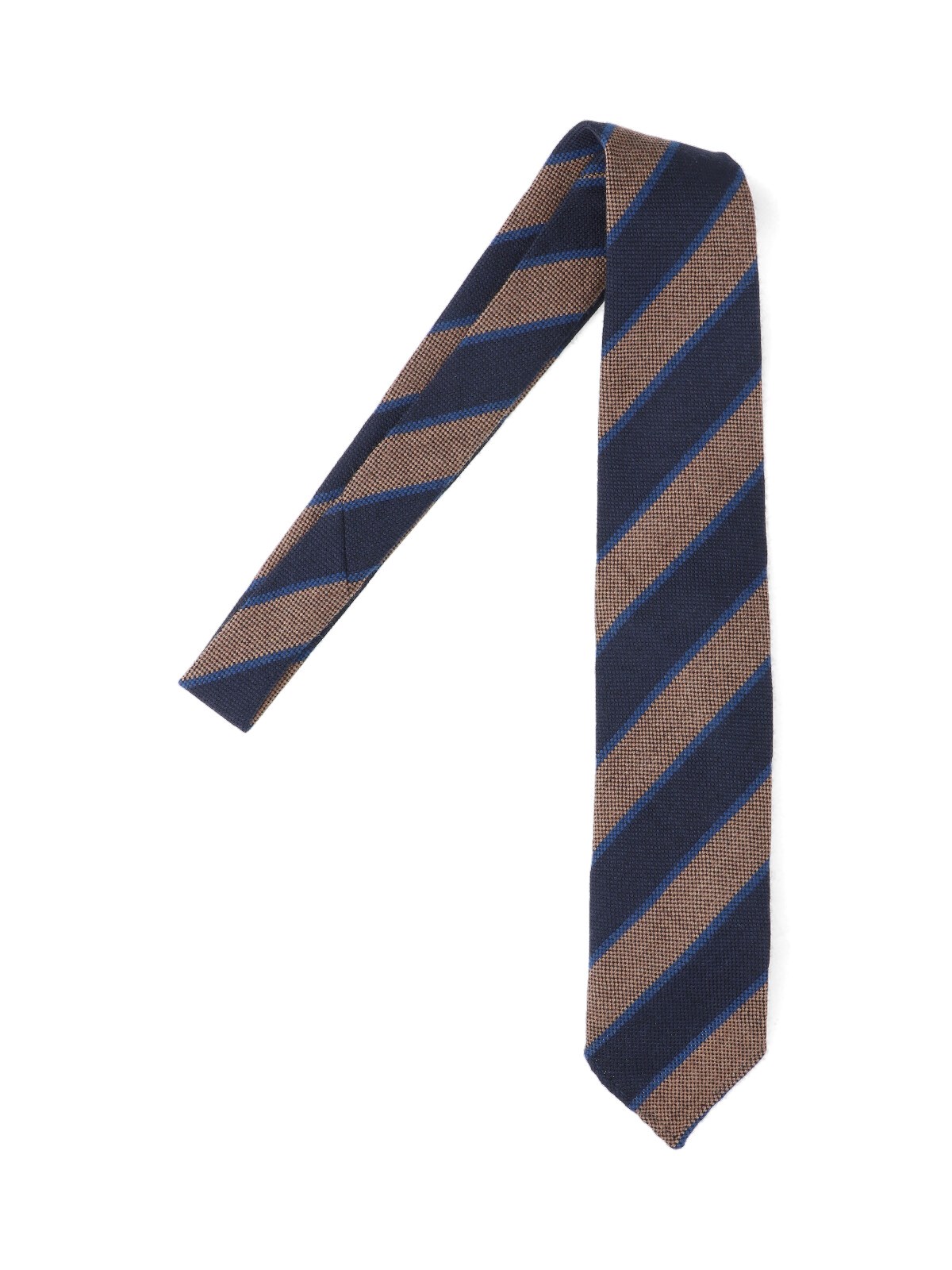 Cesare Attolini Striped Ties In Textured Fabric In Brown