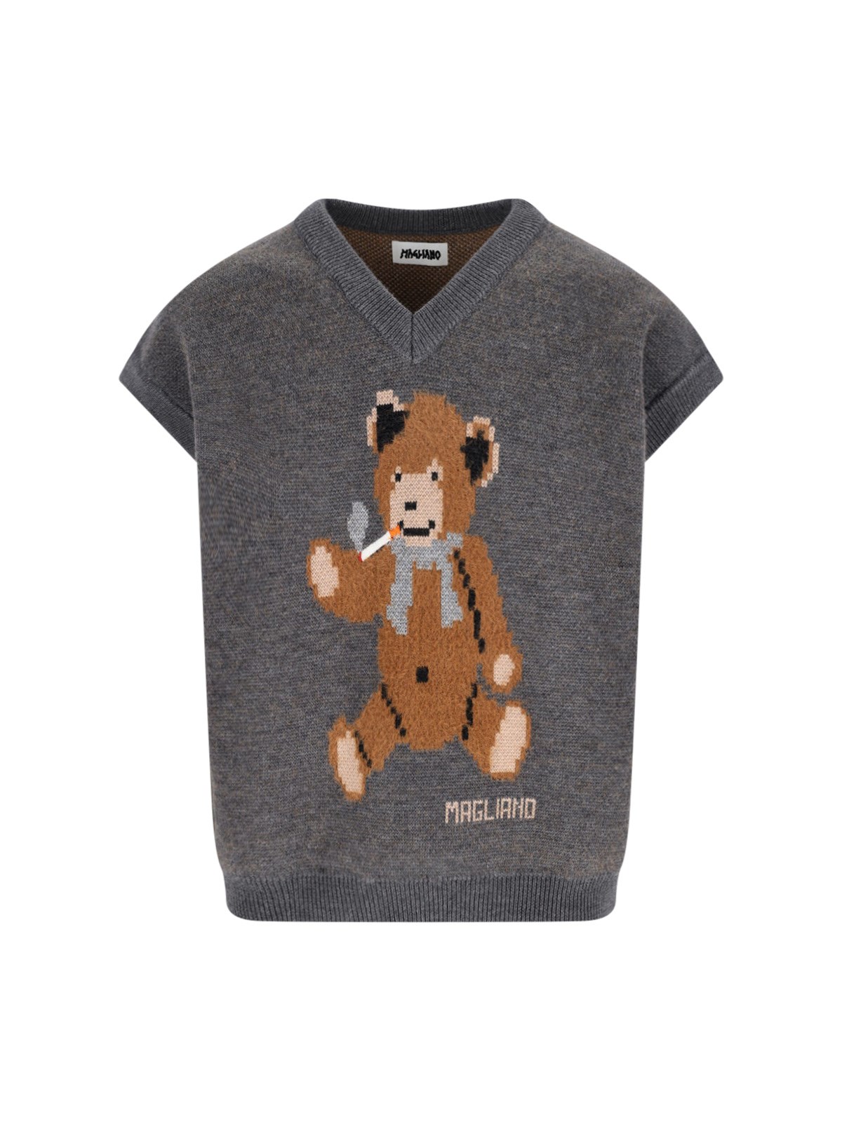 Magliano Teddy Bear Vest In Animal Print
