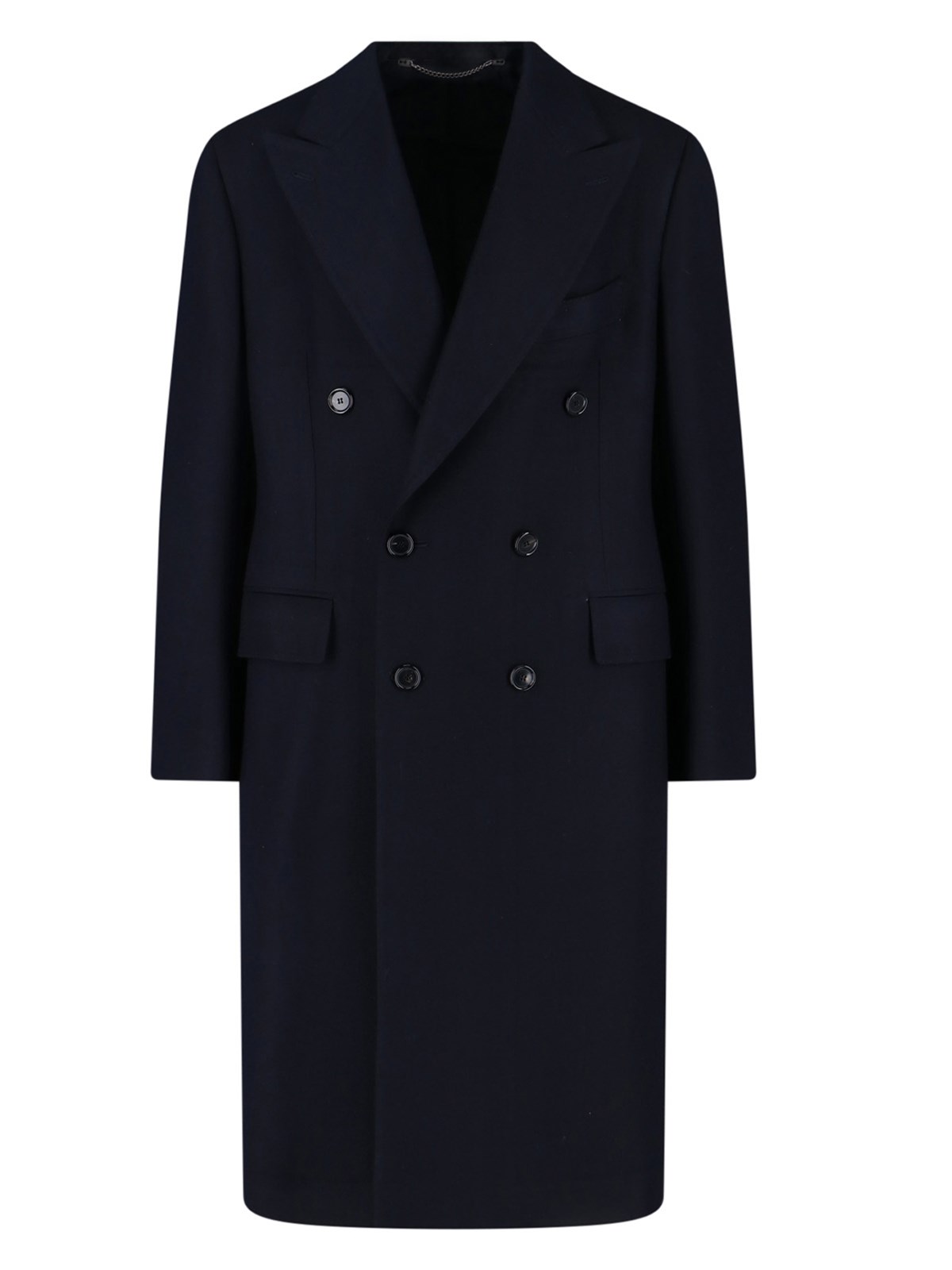 Cesare Attolini Double-breasted Coat In Blue