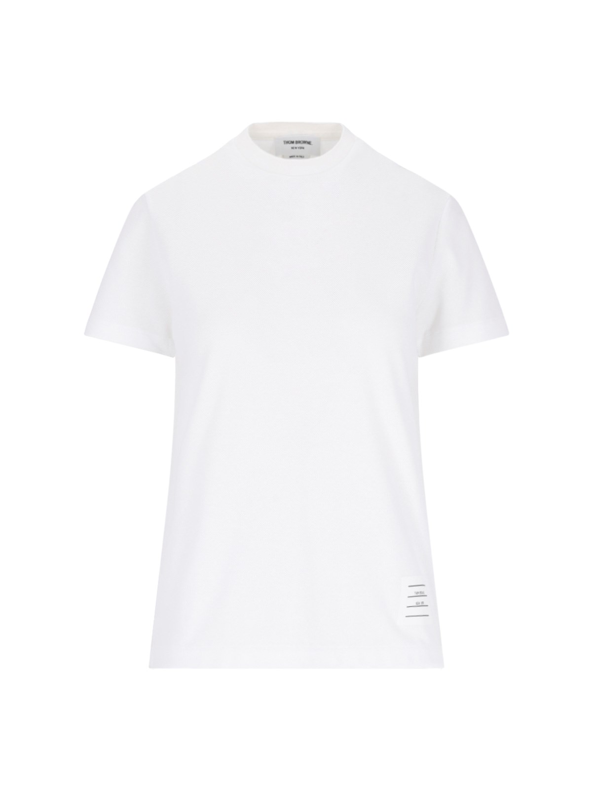 Thom Browne Crew-neck T-shirt Ribbed Side Slit In White