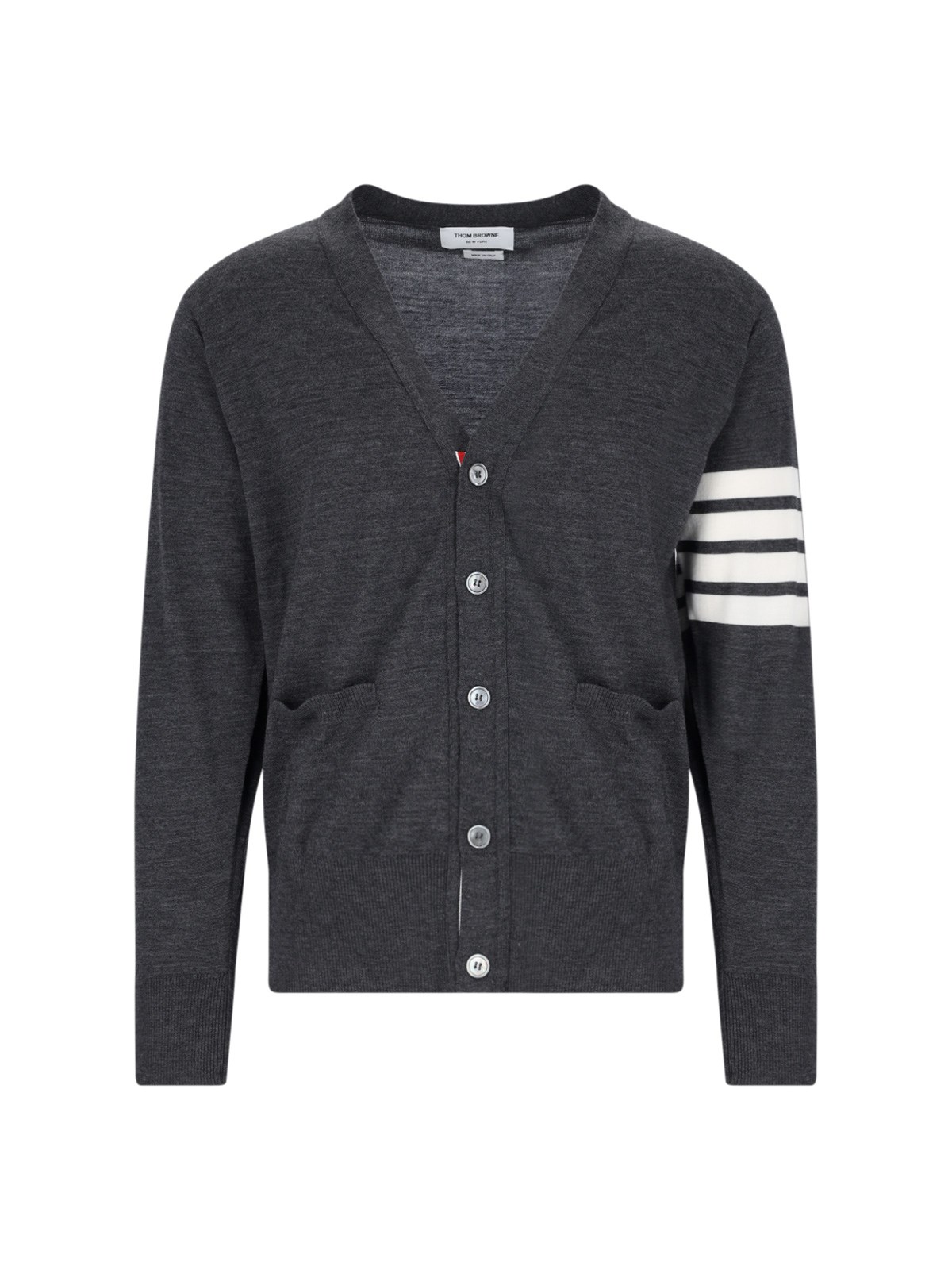Thom Browne 4-bar Cardigan In Gray