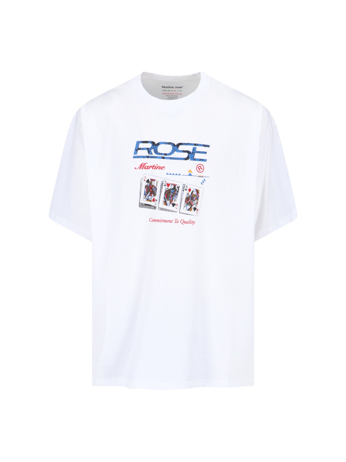 Martine Rose White Playing Cards Oversized Graphic-print Cotton T-shirt Xl In White