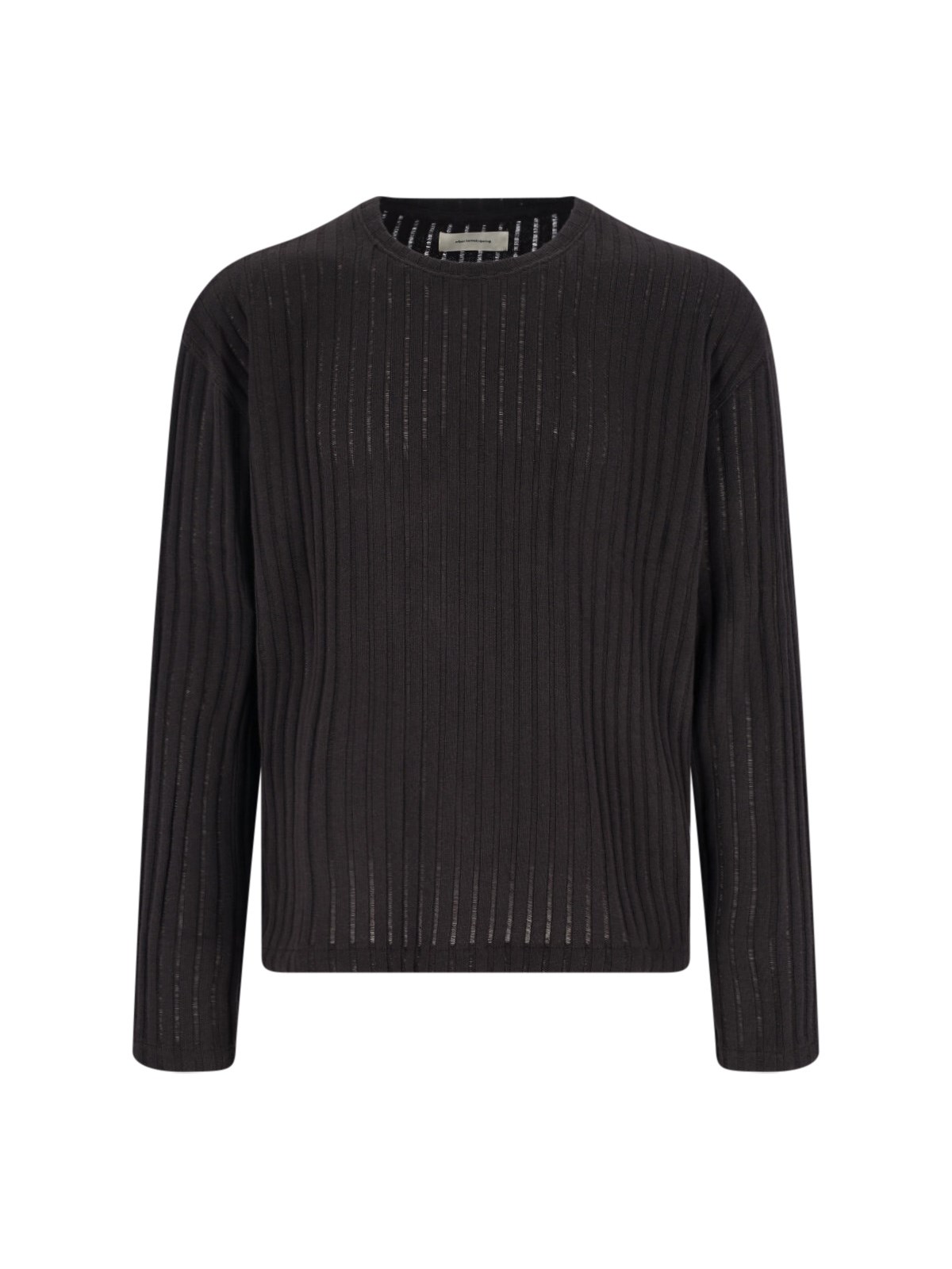 Mfpen Classic Knit Brown Sweater With Ribbed Details In Brown