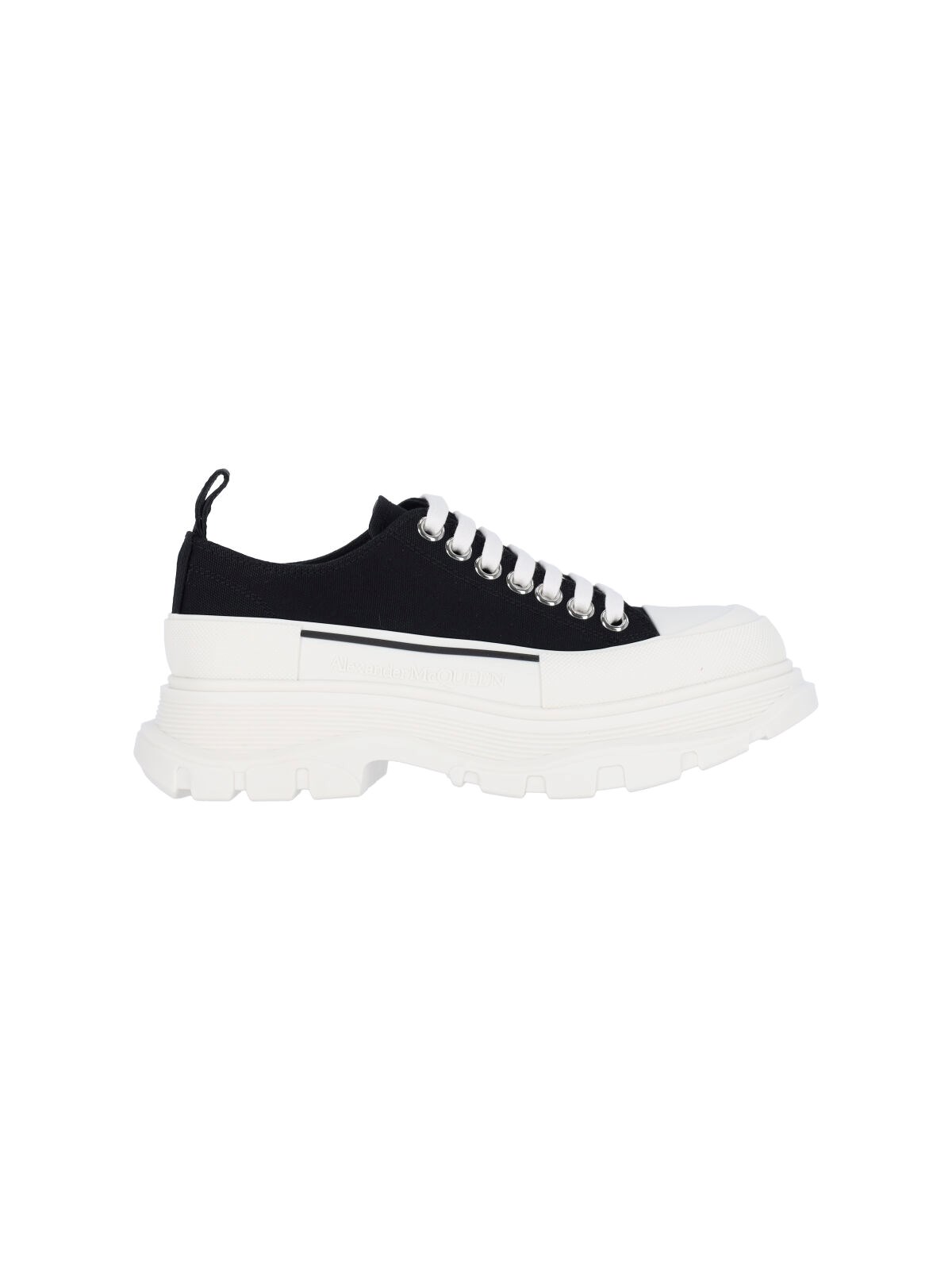 Alexander Mcqueen Black Canvas Tread Slick Sneakers In Multi