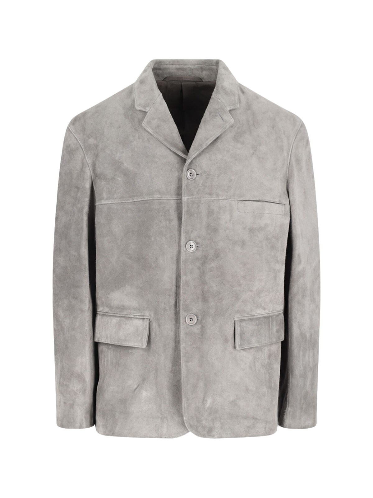 Lemaire Grey Suede Blazer In Gray