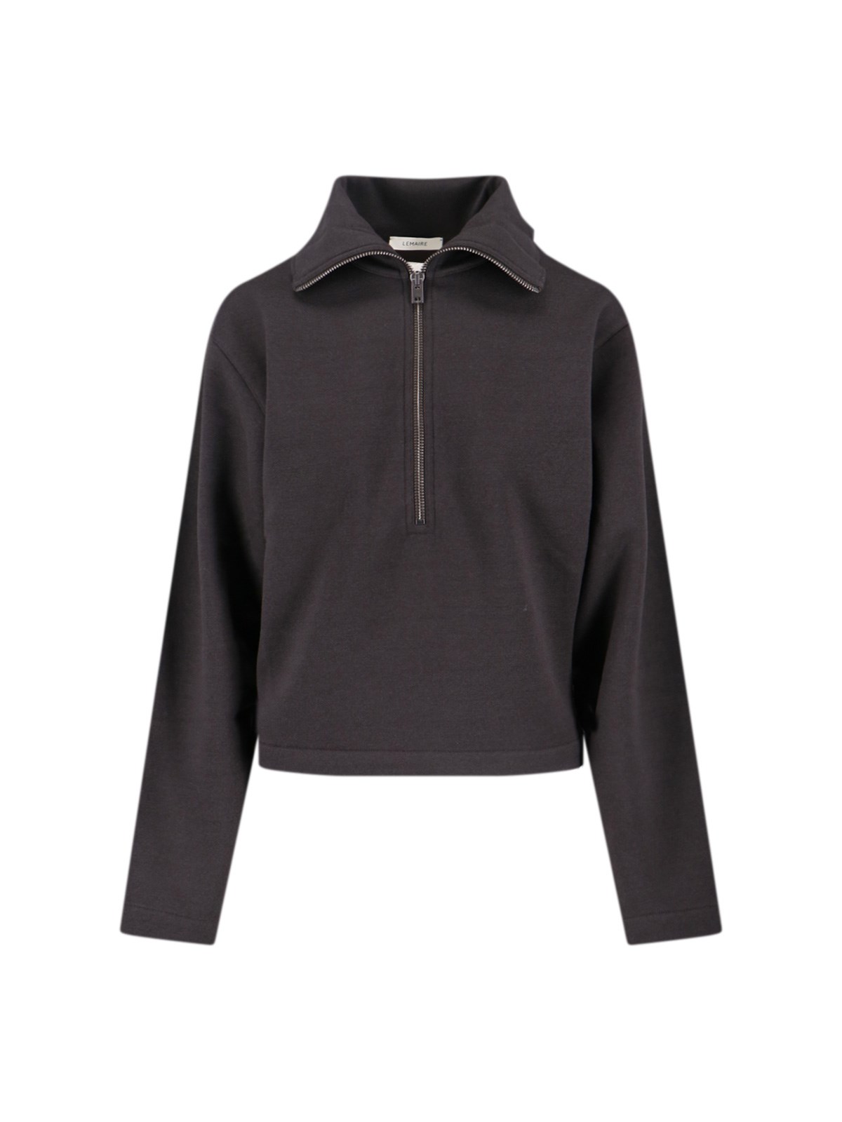 Lemaire Zip Wool Blend Sweatshirt In Brown