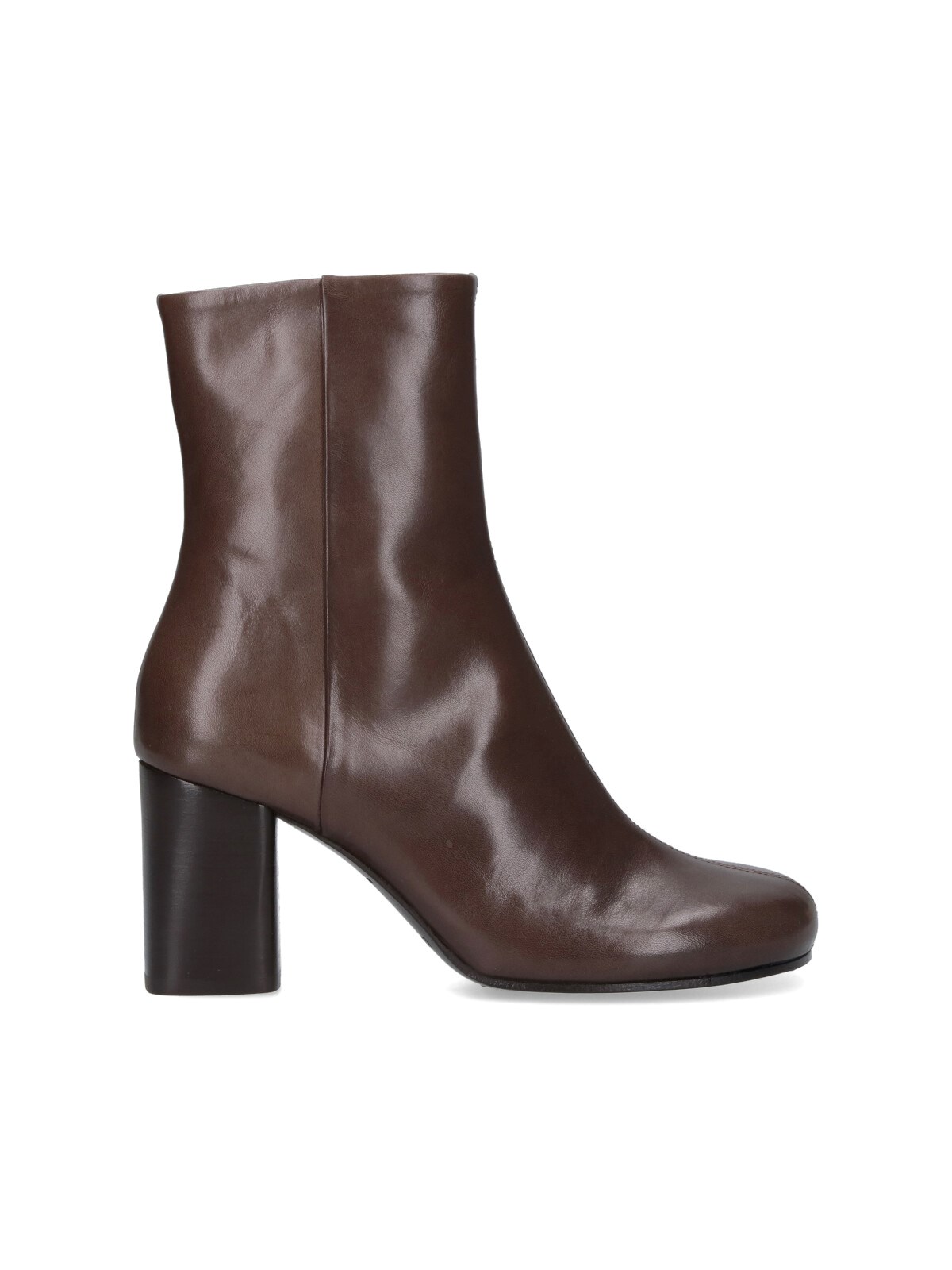 Lemaire Ankle Boots With Block Heel And Round Toe In Brown