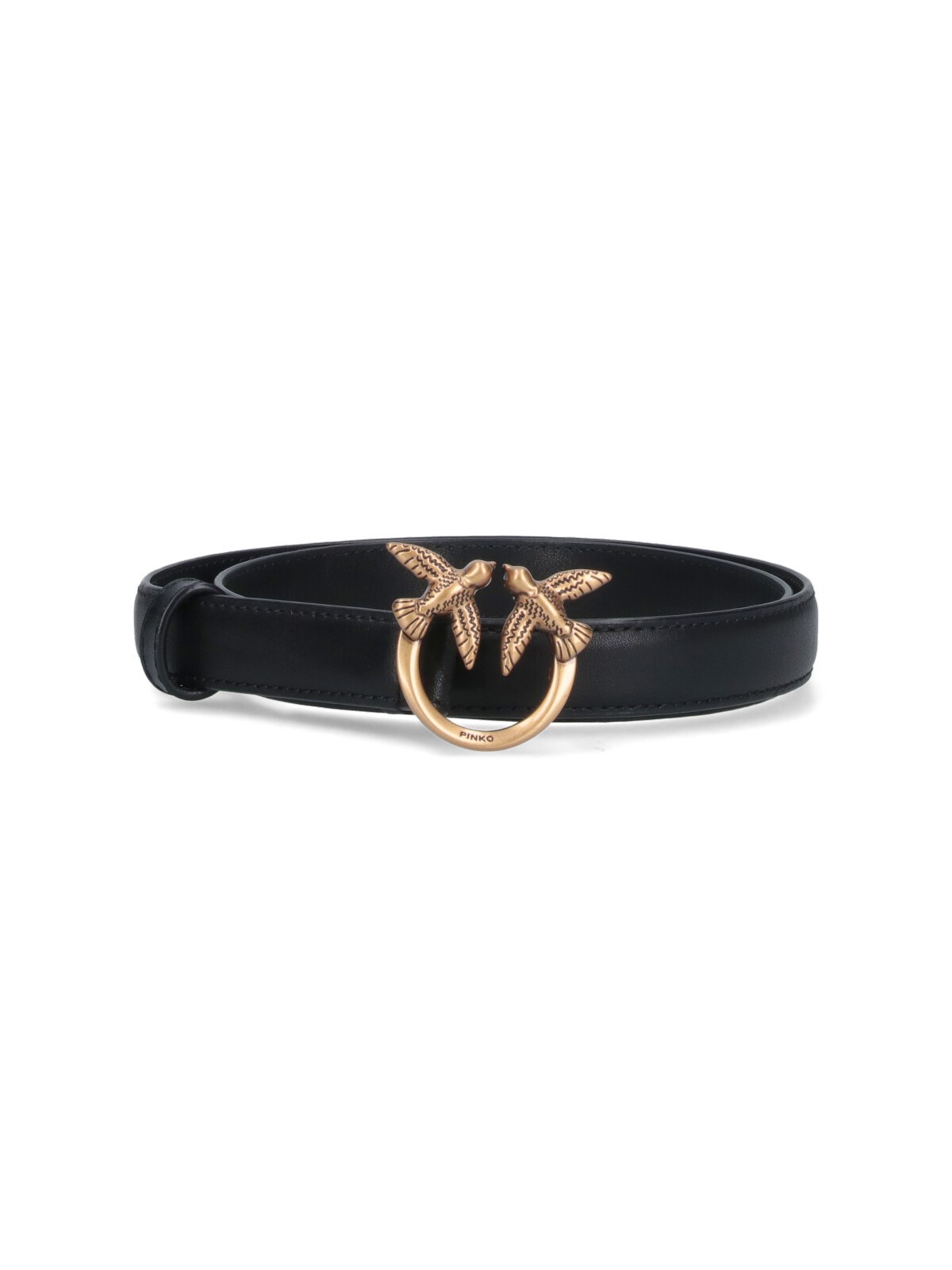 Pinko 'love Birds' Thin Belt In Brown
