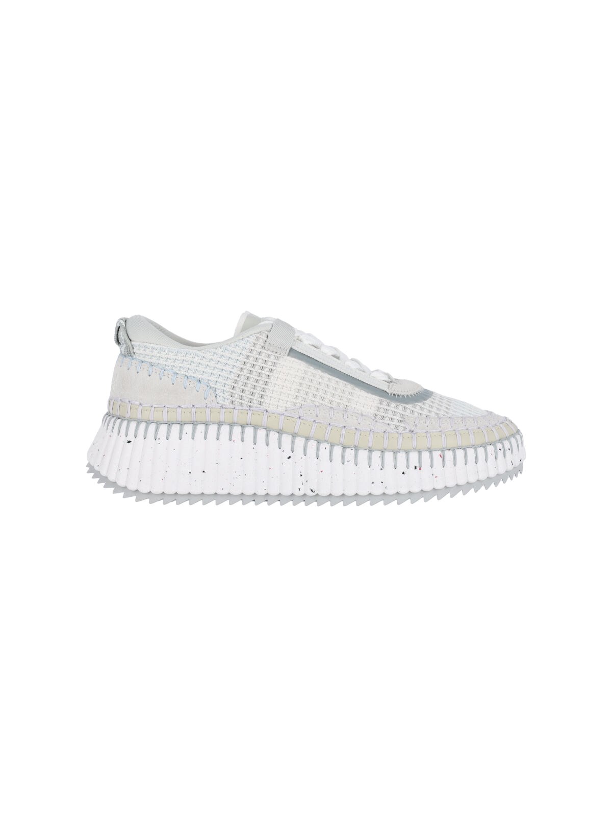 Chloé Low Top Sneakers Textured Sole In Gray